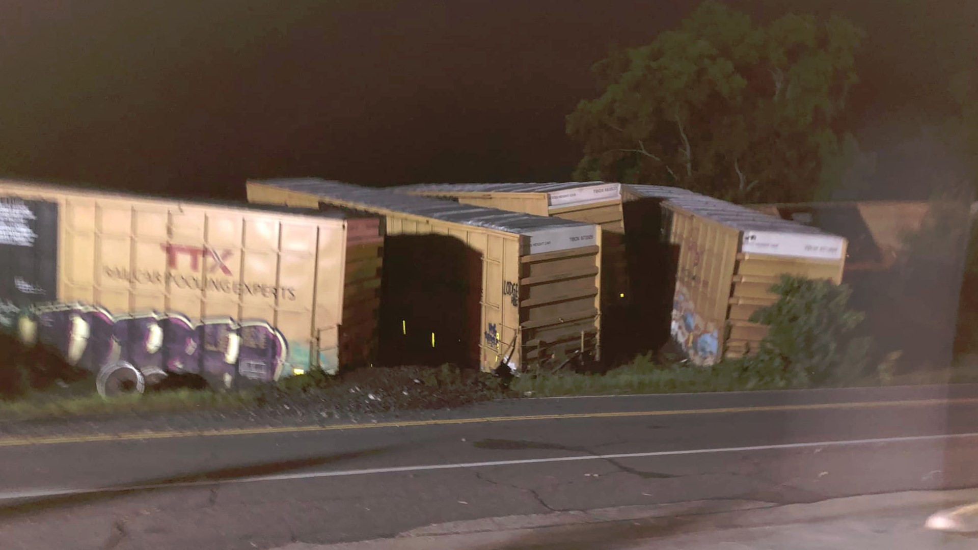 Freight train derailed in Ware County