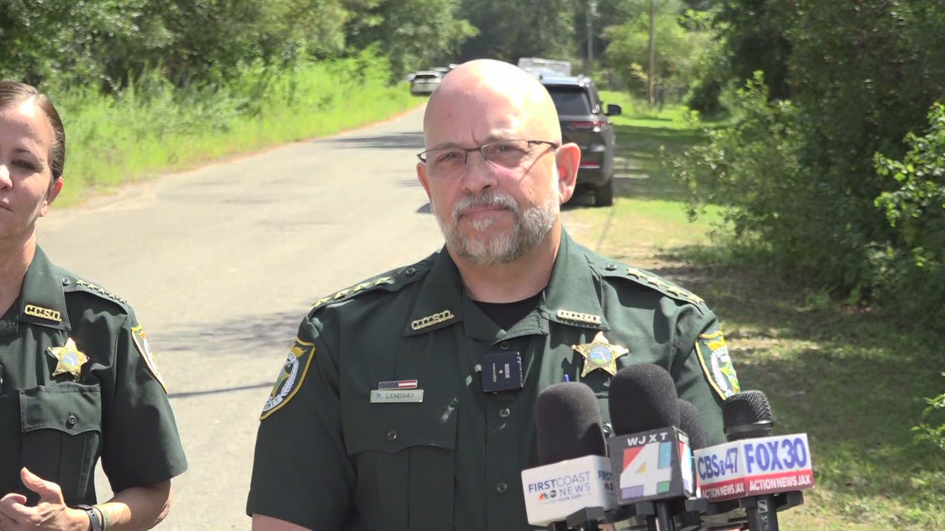 The Clay County Sheriff's Office held a press conference on Monday after a suspect entered an Oakleaf home and shot four people, killing one.