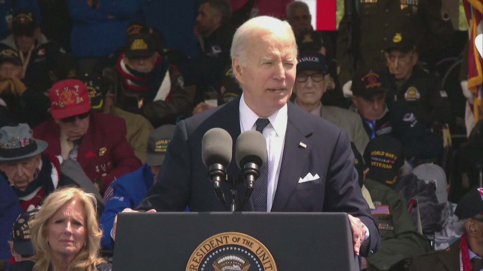 D-Day was the largest amphibious assault in history, and Biden called it a “powerful illustration of how alliances, real alliances make us stronger.”