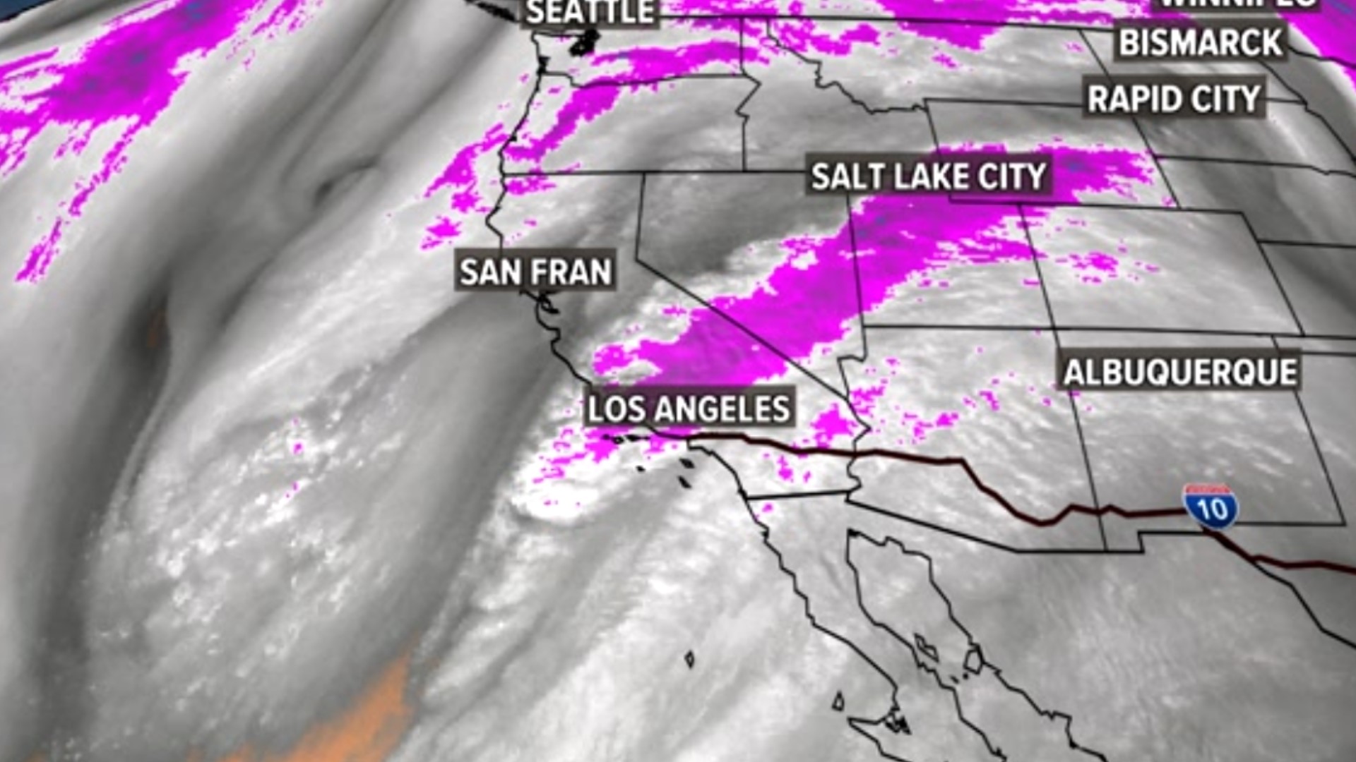 Discussing the major storm impacting the west coast of the United States