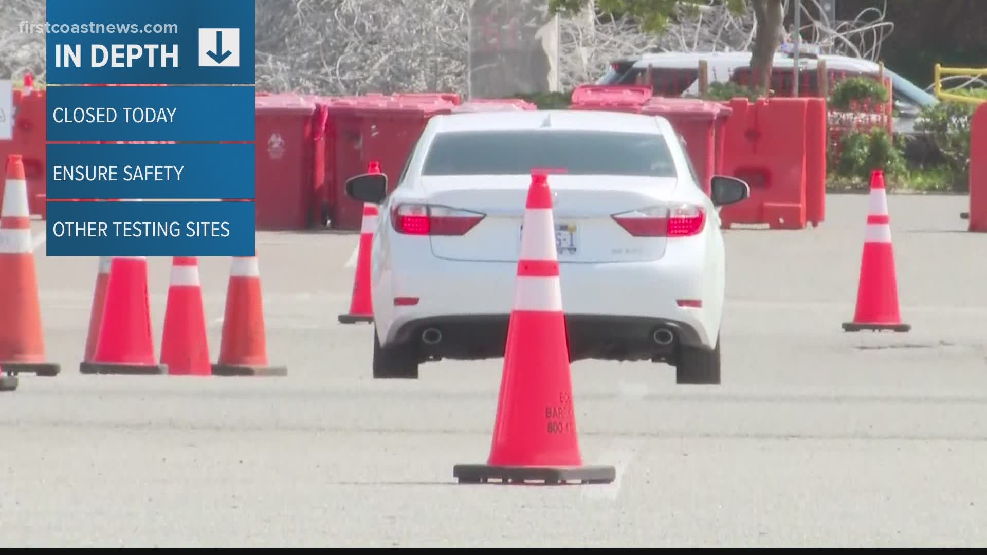 This is the second day the testing centers have been closed amid unrest and protests in the downtown area.