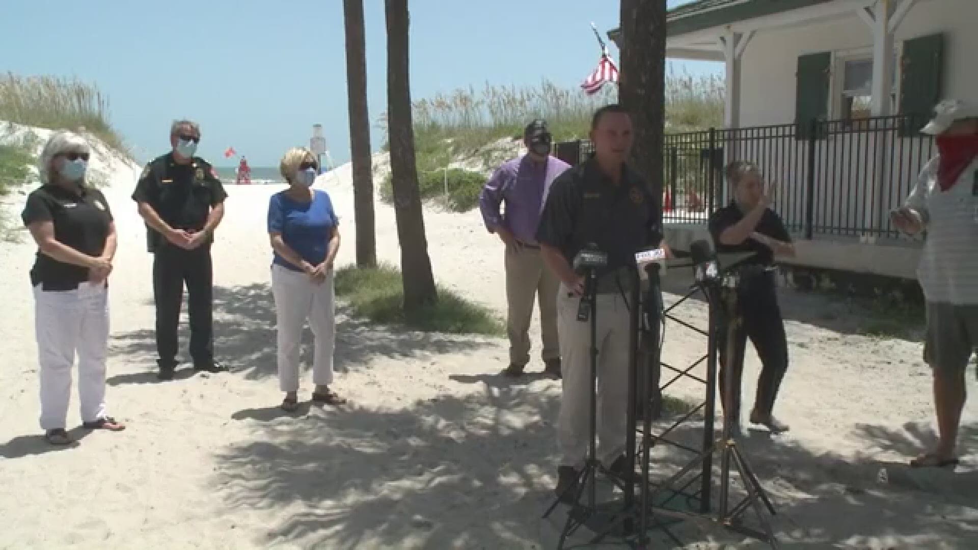 The 1 p.m. update was held with at the One Ocean Lifeguard station in Atlantic Beach located at the end of Atlantic Boulevard.