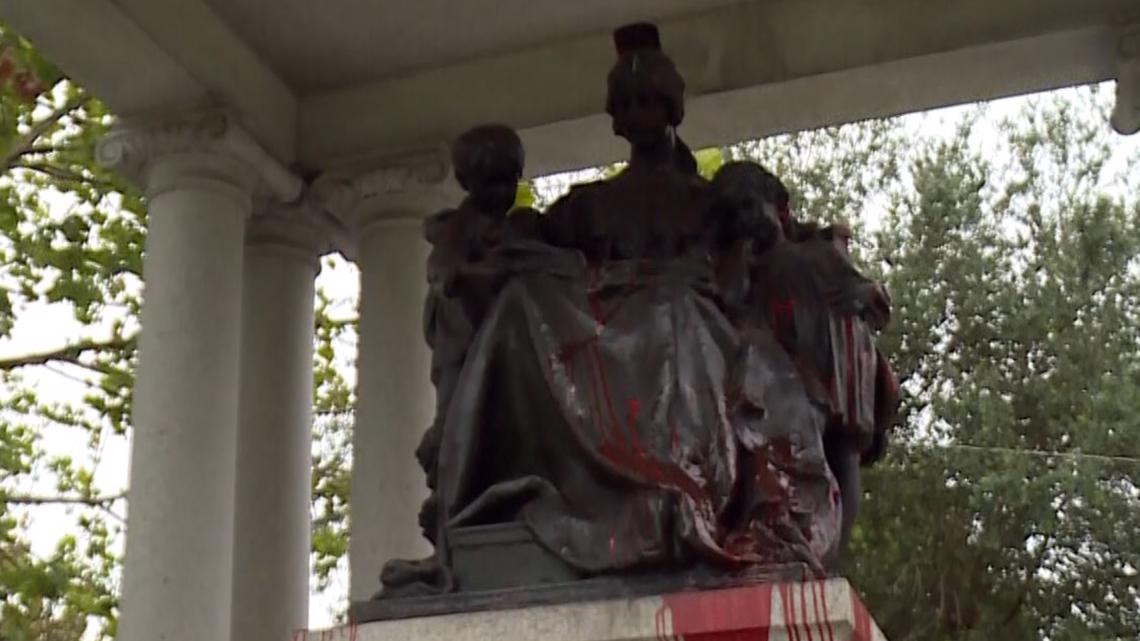 Vandals strike controversial Confederate Park tribute to the women of