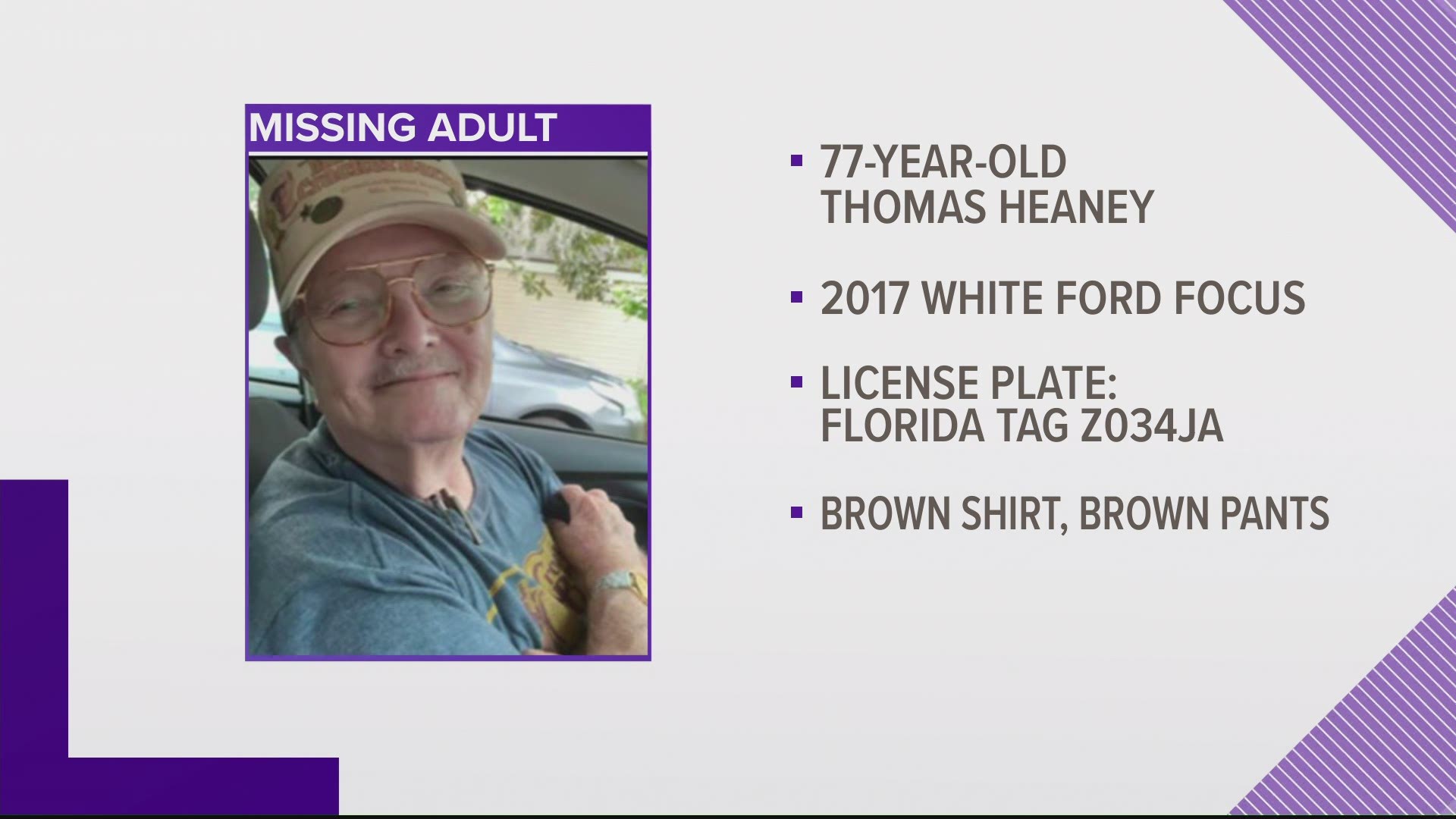 JSO searching for missing, endangered 77-year-old man with dementia