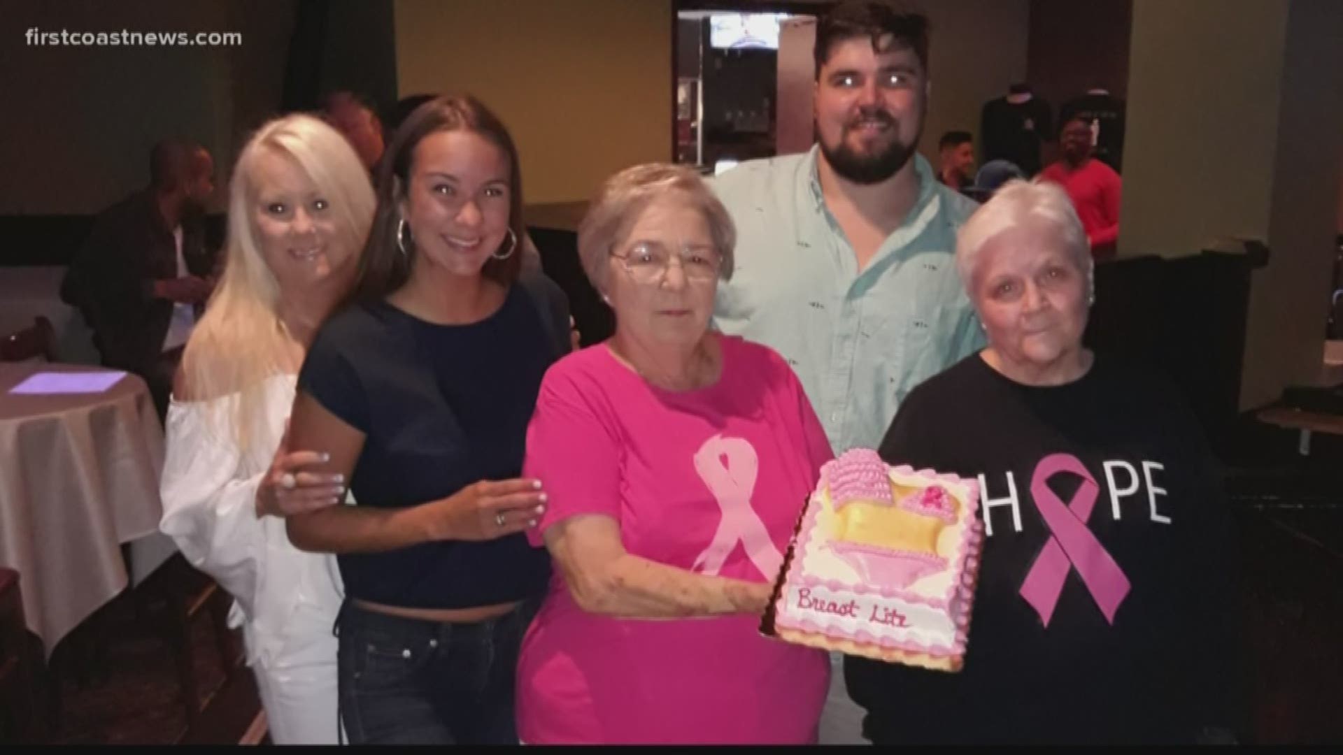 Jane Schlager, a military veteran, breast cancer survivor and comedian, raised funds for the Buddy Bus while performing at a comedy club.