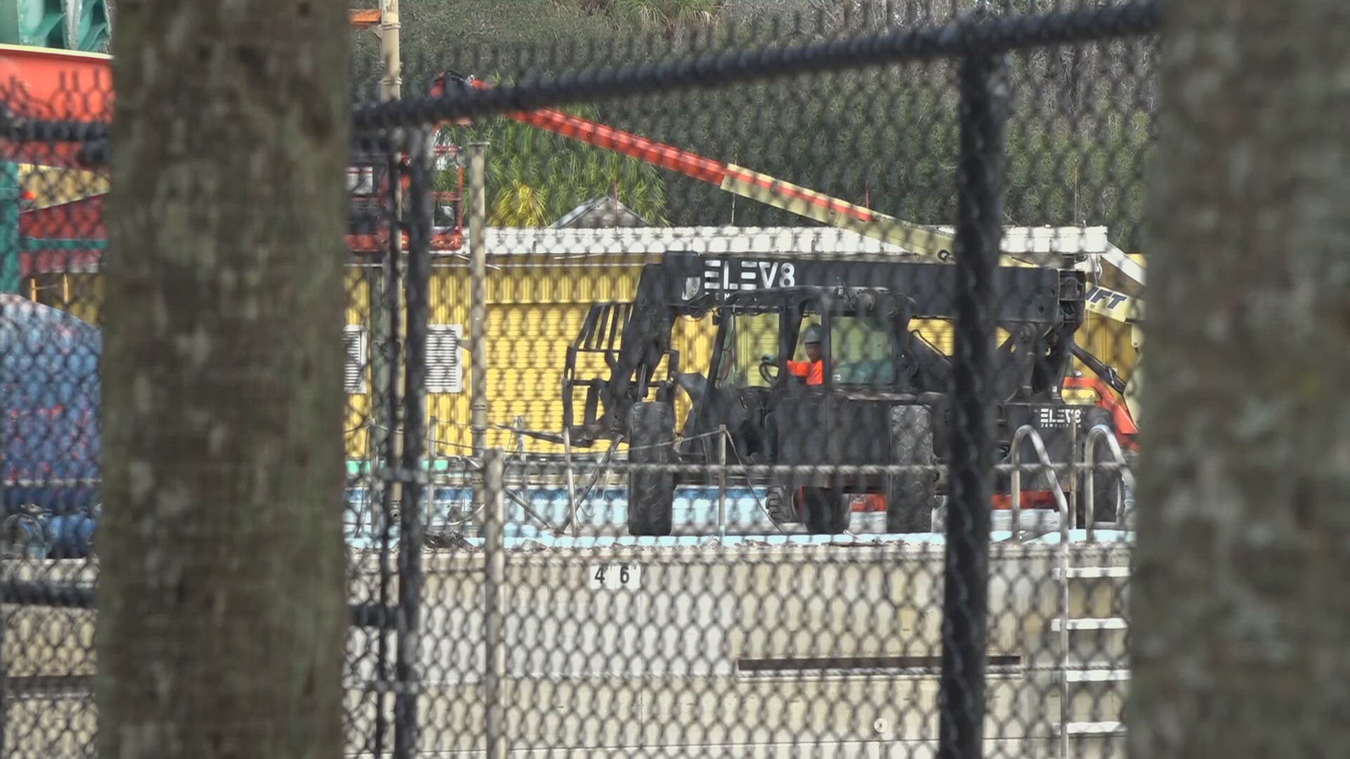Demolition crews start removing slides at Jacksonville Beach Adventure  Landing