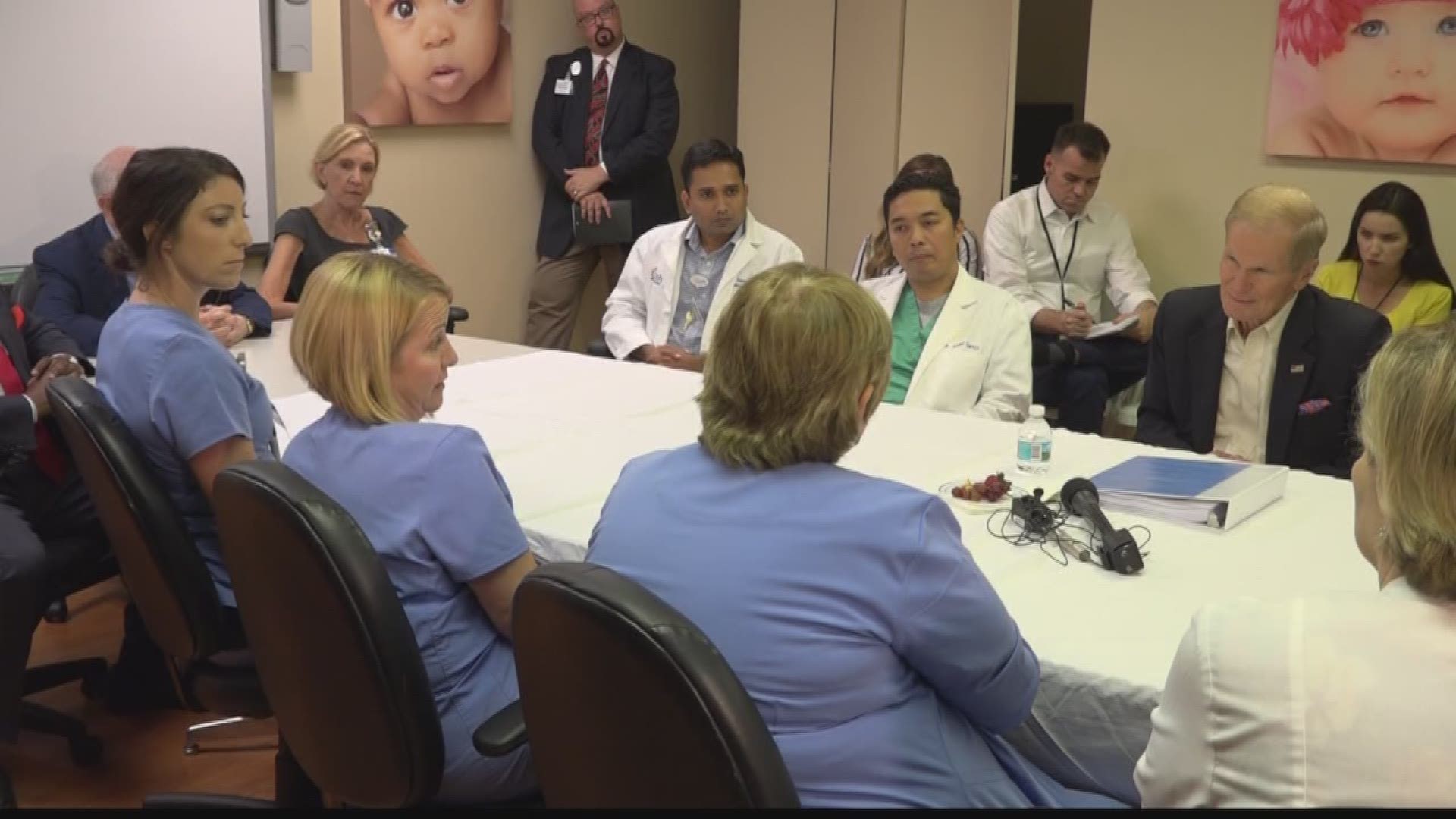 Sen. Bill Nelson toured a local hospital to check in on babies addicted to opioids.