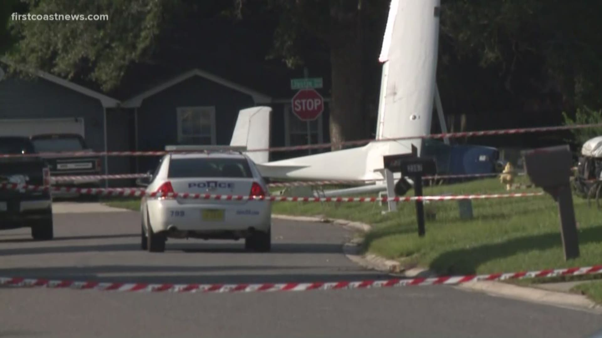 No injuries were reported after a plane crashed in the front yard of a home on the Westside.