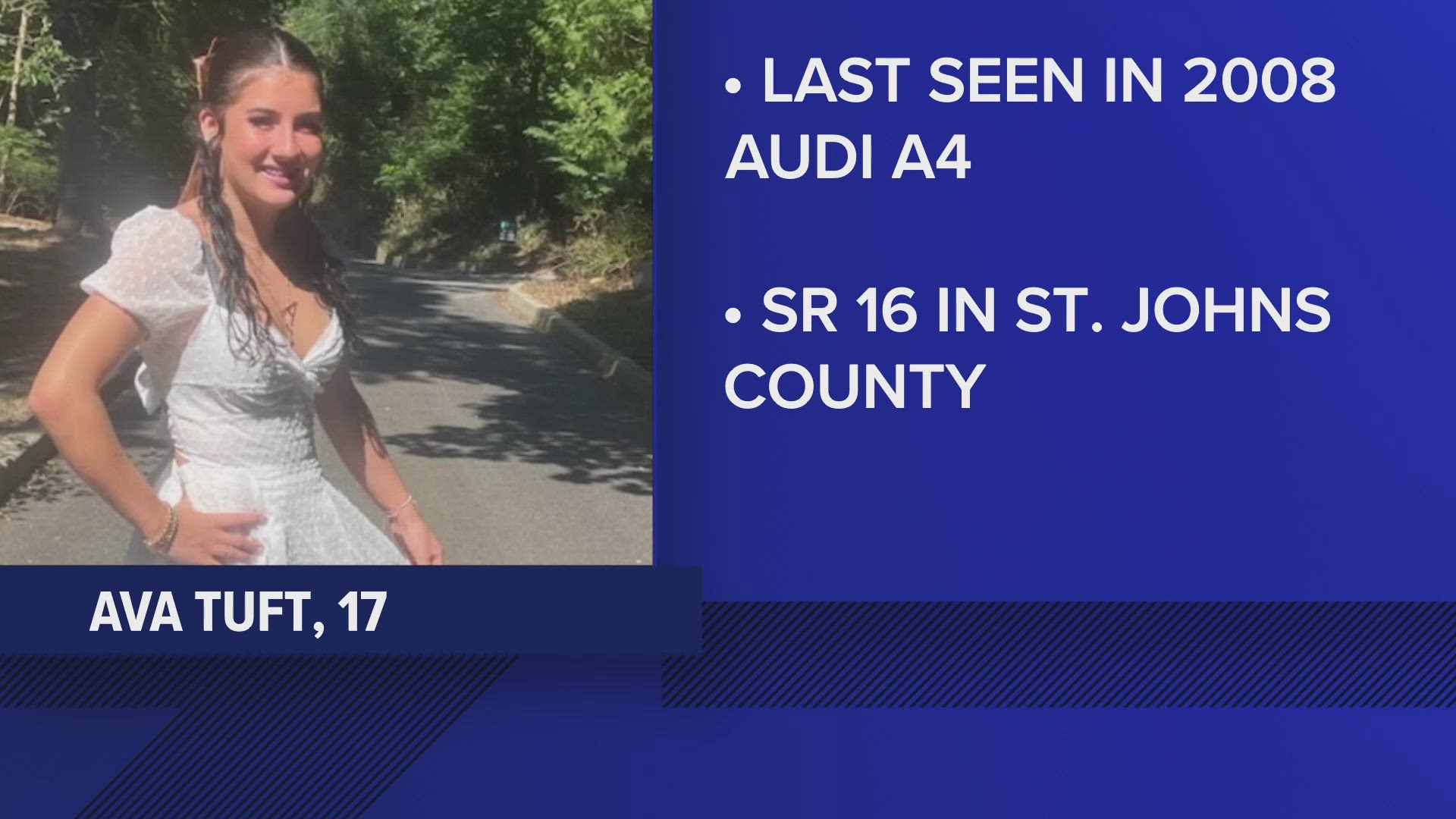 Ava Tuft, 17, was last seen around 8:15 a.m. Friday in a black 2008 Audi A4.