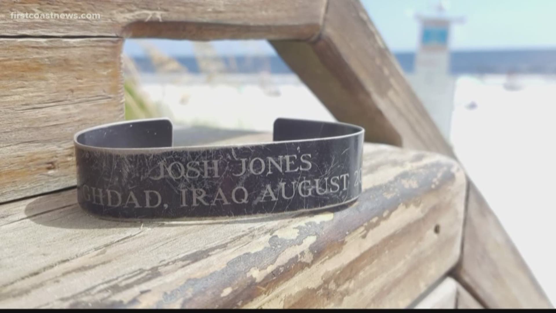 A bracelet found on Jacksonville Beach could be tied to a fallen soldier hundreds of miles away.