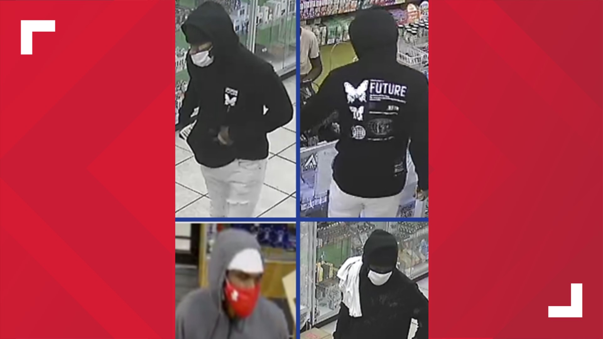 The suspect in the photos allegedly entered multiple businesses armed with a handgun and demanded money, according to JSO.