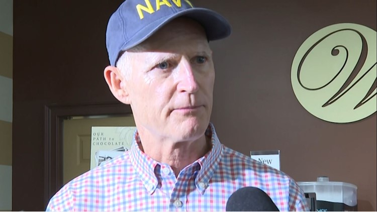 First Coast News questions Senator Rick Scott on climate change during St. Augustine visit