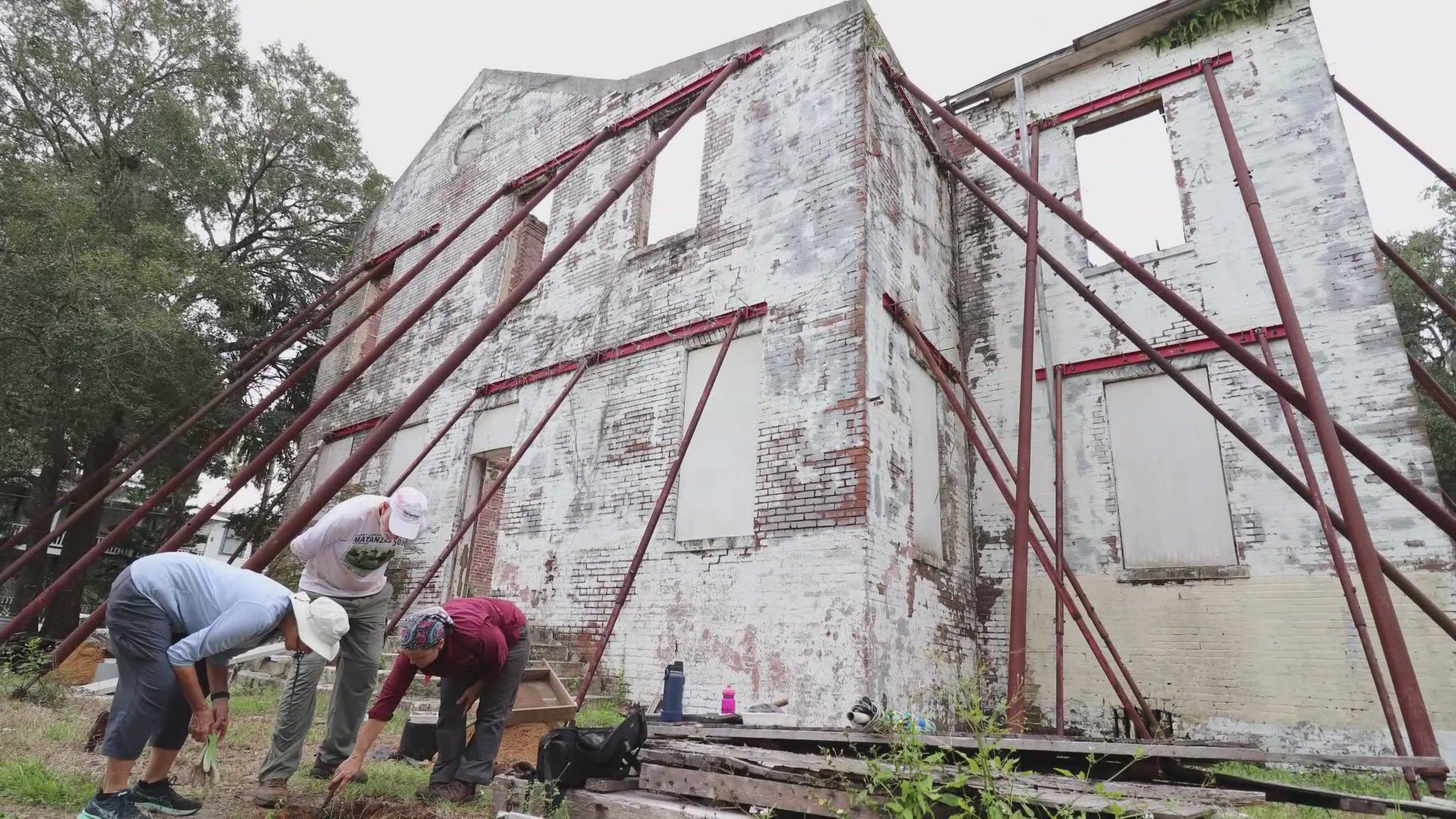 Archaeologists discover artifacts in and under a historic building that nuns are restoring in St. Augustine.