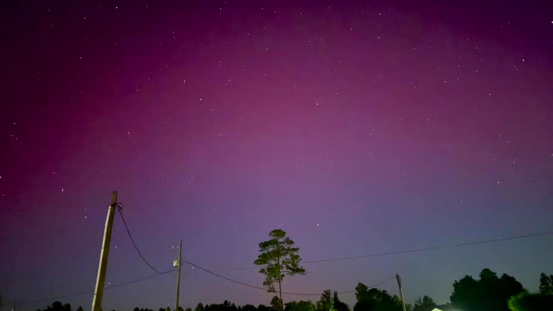 Northern lights shine in & Florida