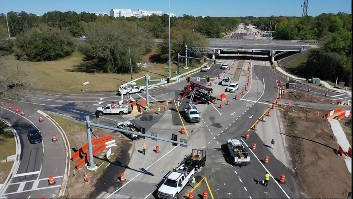First diverging diamond interchange opens Monday in Jacksonville