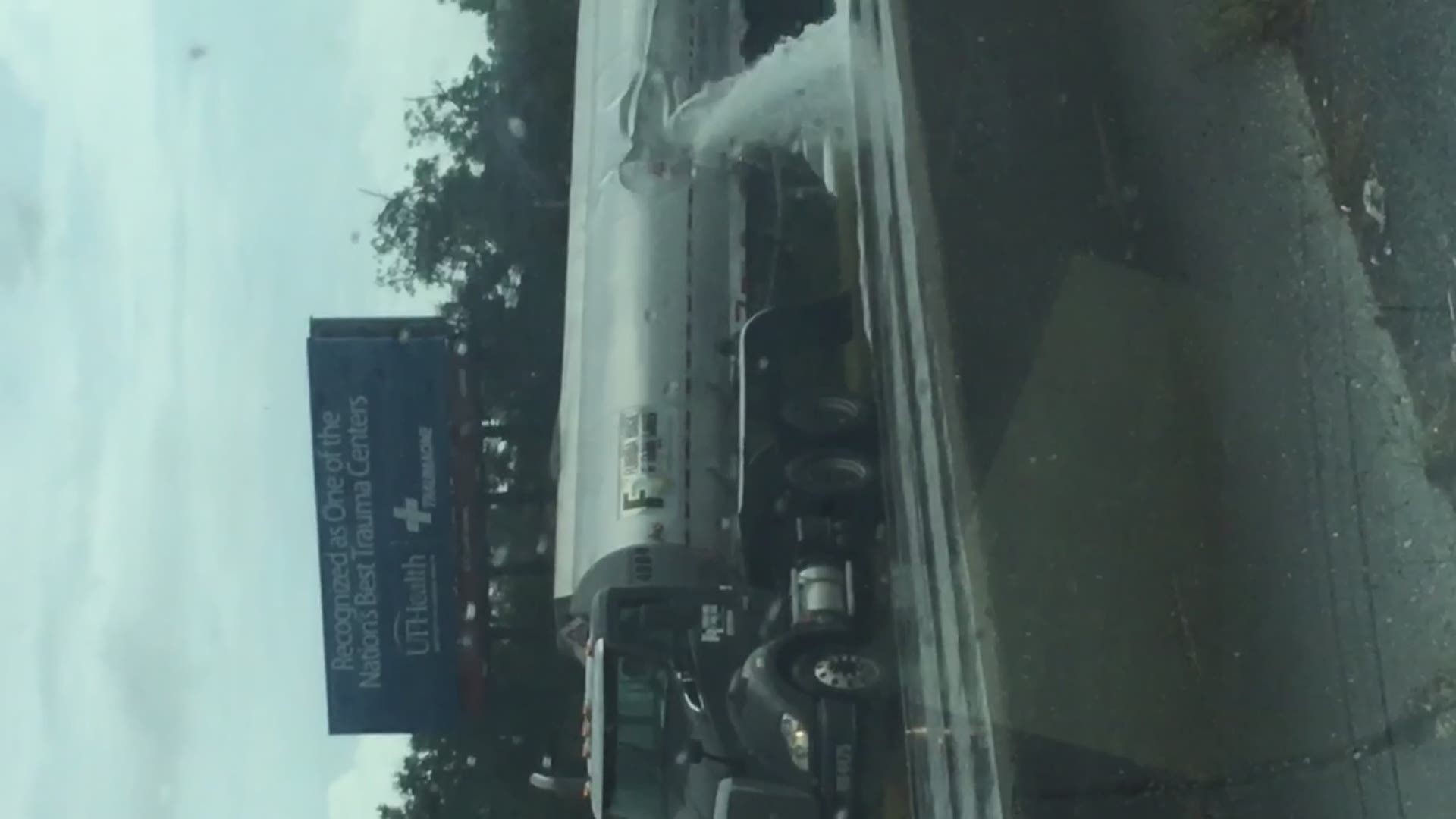 A fuel tanker spilled much of its load Tuesday on Interstate 95 in Jacksonville.