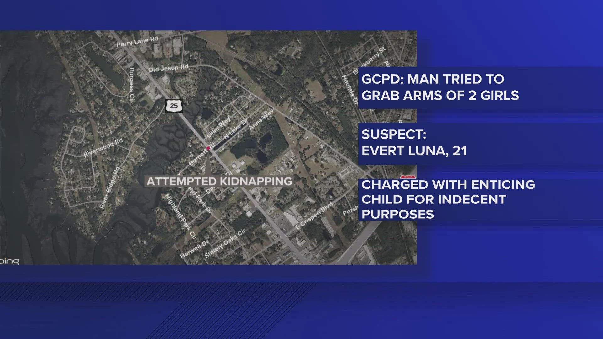 A man was arrested by Glynn County police after allegedly attempting to kidnap two 12-year-old girls on Thanksgiving.
