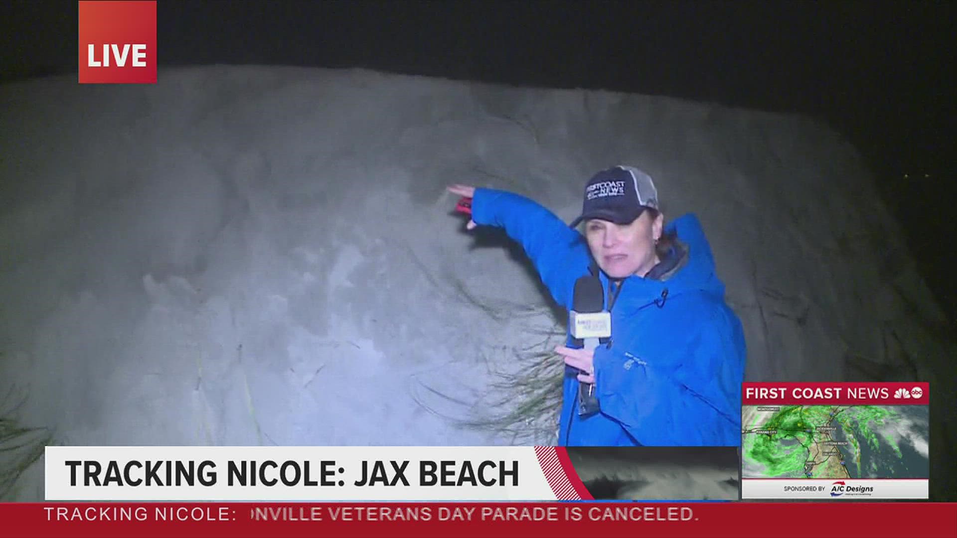 As Tropical Storm Nicole passes through the First Coast, we're taking a look at damage caused by beach erosion on Jacksonville Beach.