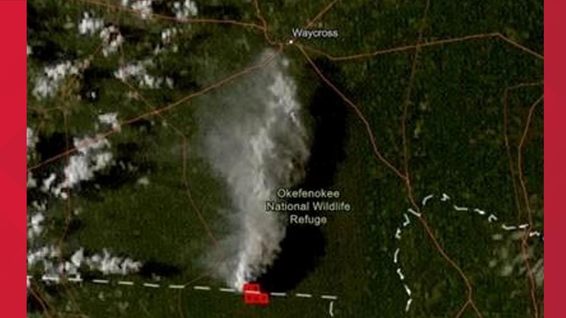 2,000-acre wildfire reported at Florida-Georgia line; smoke impacting Waycross