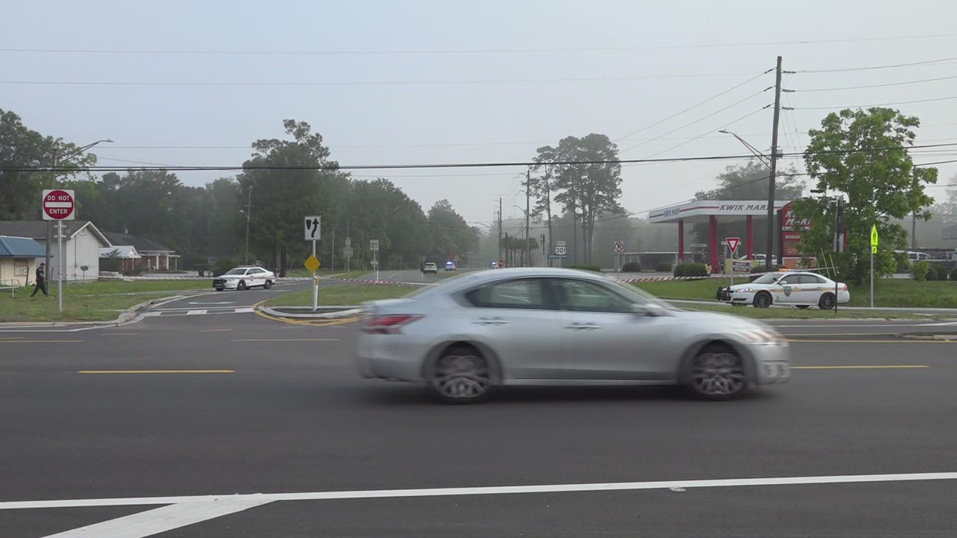 Officers responded to a silent alarm at a business and are currently looking for an armed suspect, according to the Jacksonville Sheriff's Office.