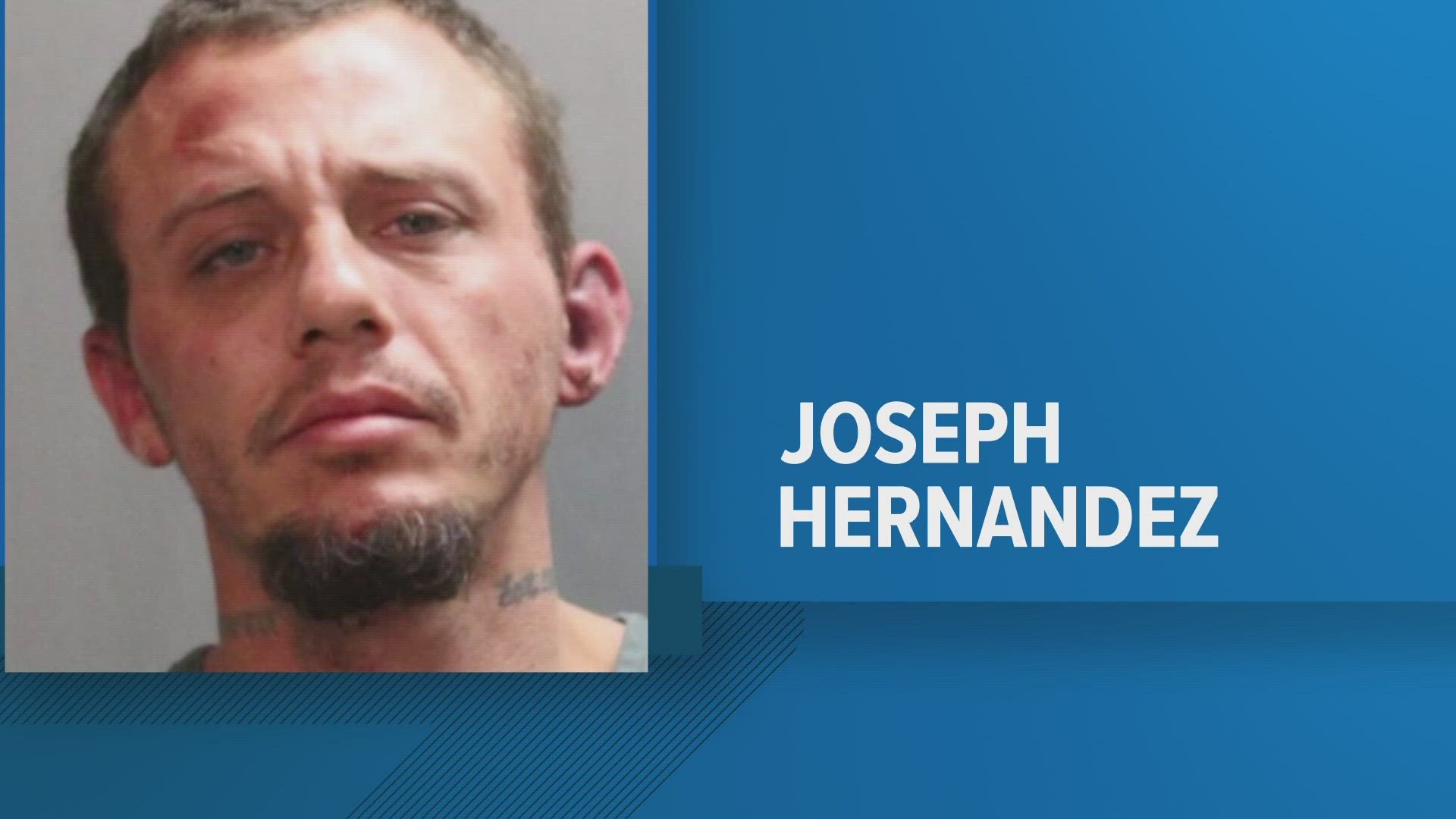 Joseph Hernandez, 38, is accused of resisting arrest, striking a police dog, and criminal mischief among other charges following a standoff with SWAT on Monday.