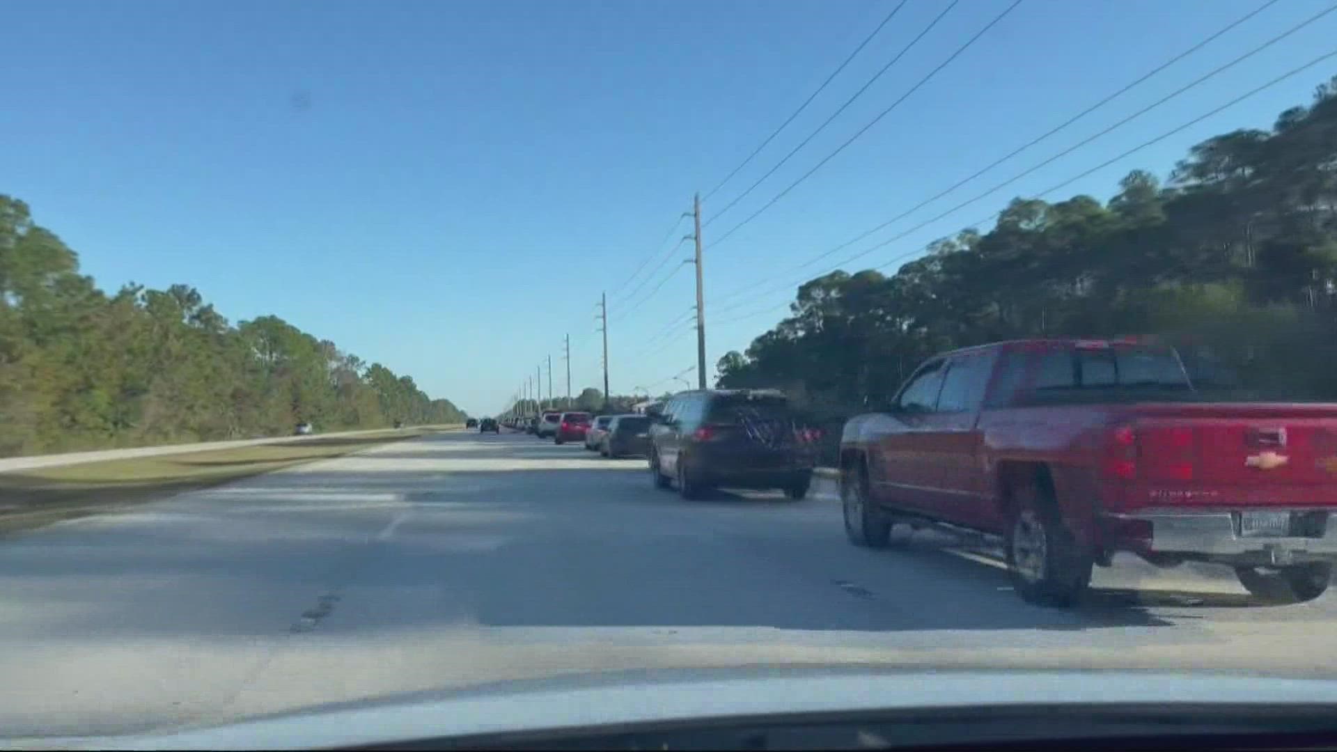 Traffic backed up for hours outside of NAS Jax on Saturday. While changes were implemented Sunday, locals say a better plan is needed next year.