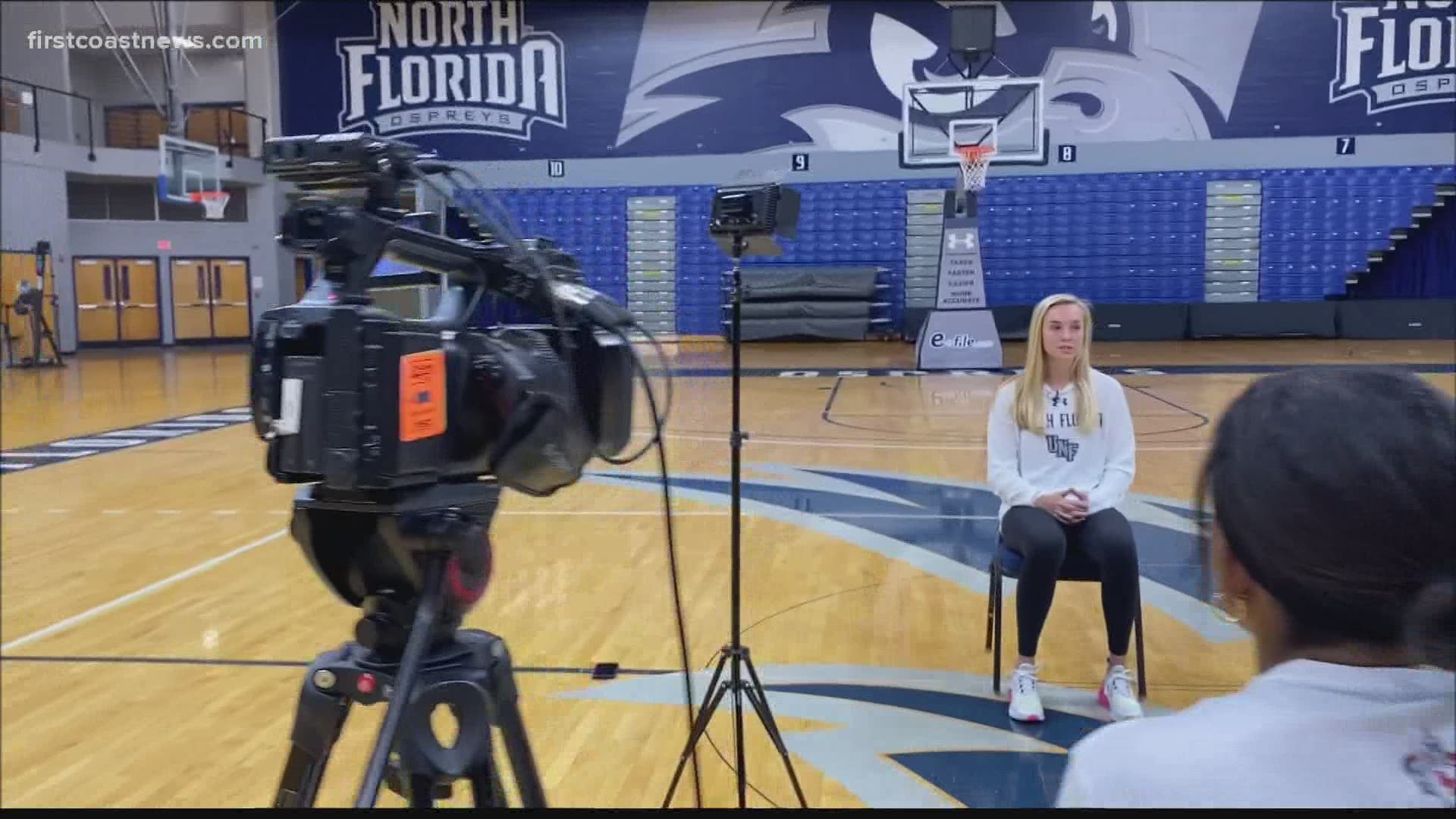 Bishop Kenny's three-point specialist Maddie Millar chose UNF over a dozen, Division I offers. Why? She sits-down with her teammate Jasmyne Roberts to discuss.