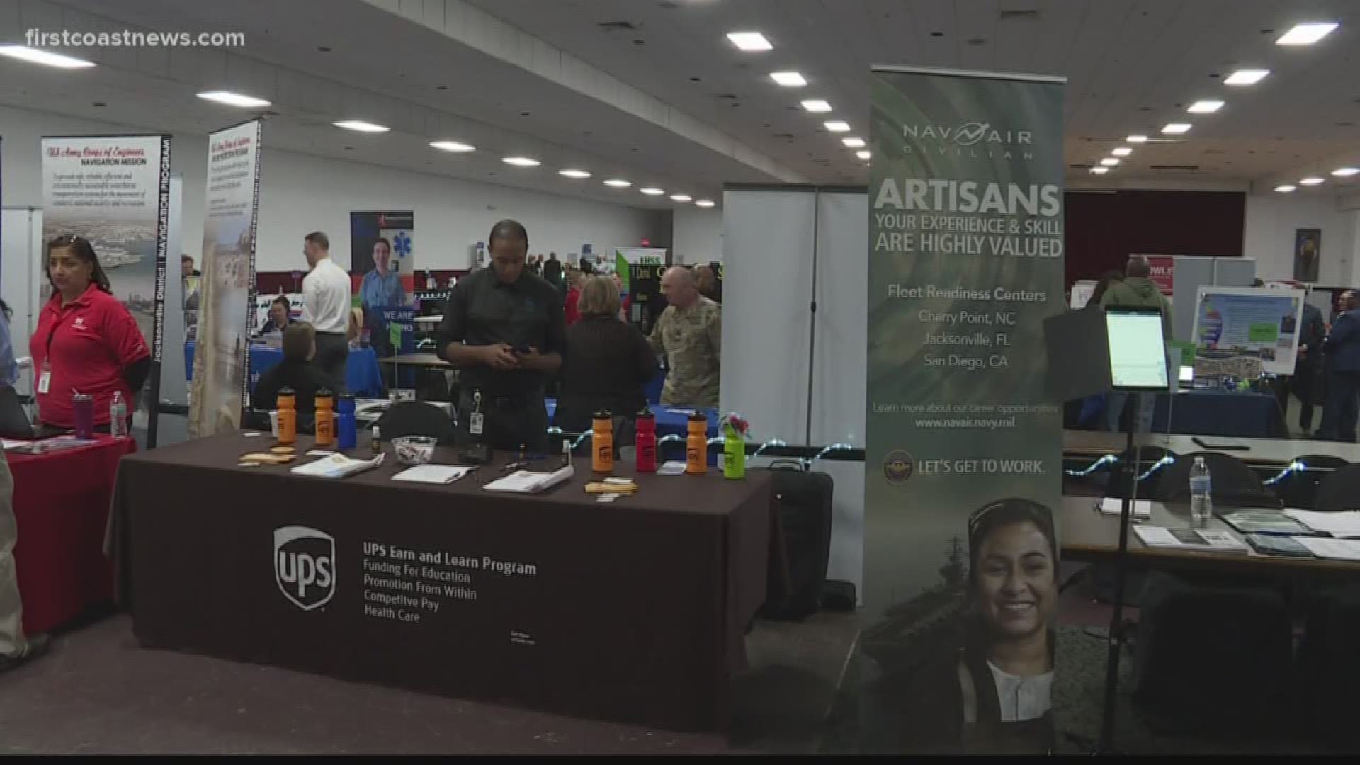The Navy Tri-Base Job Fair was held on Wednesday at the Morocco Temple in Jacksonville and featured over 150 employers.