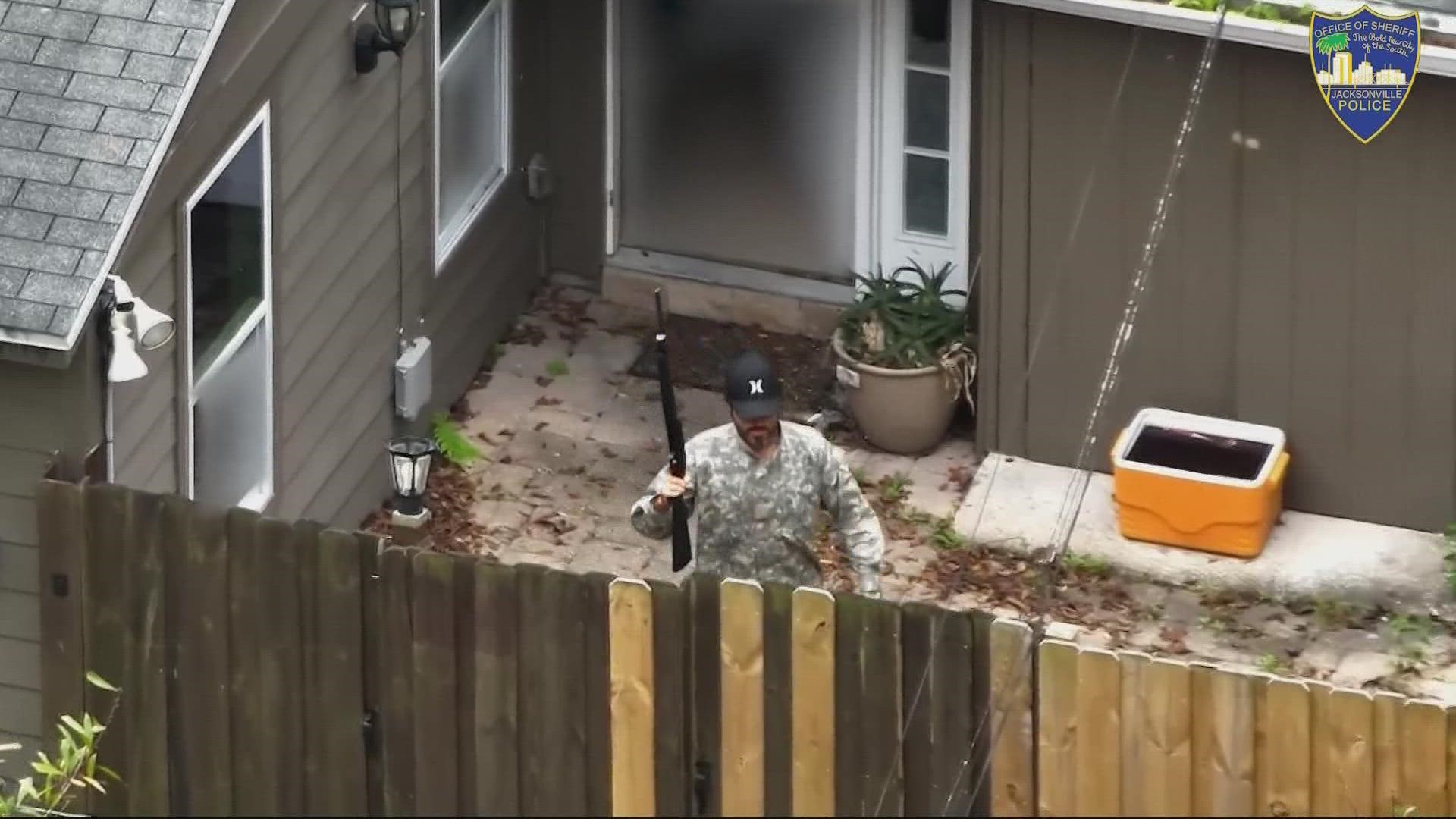 New footage shows moments before man armed with air rifle was shot by