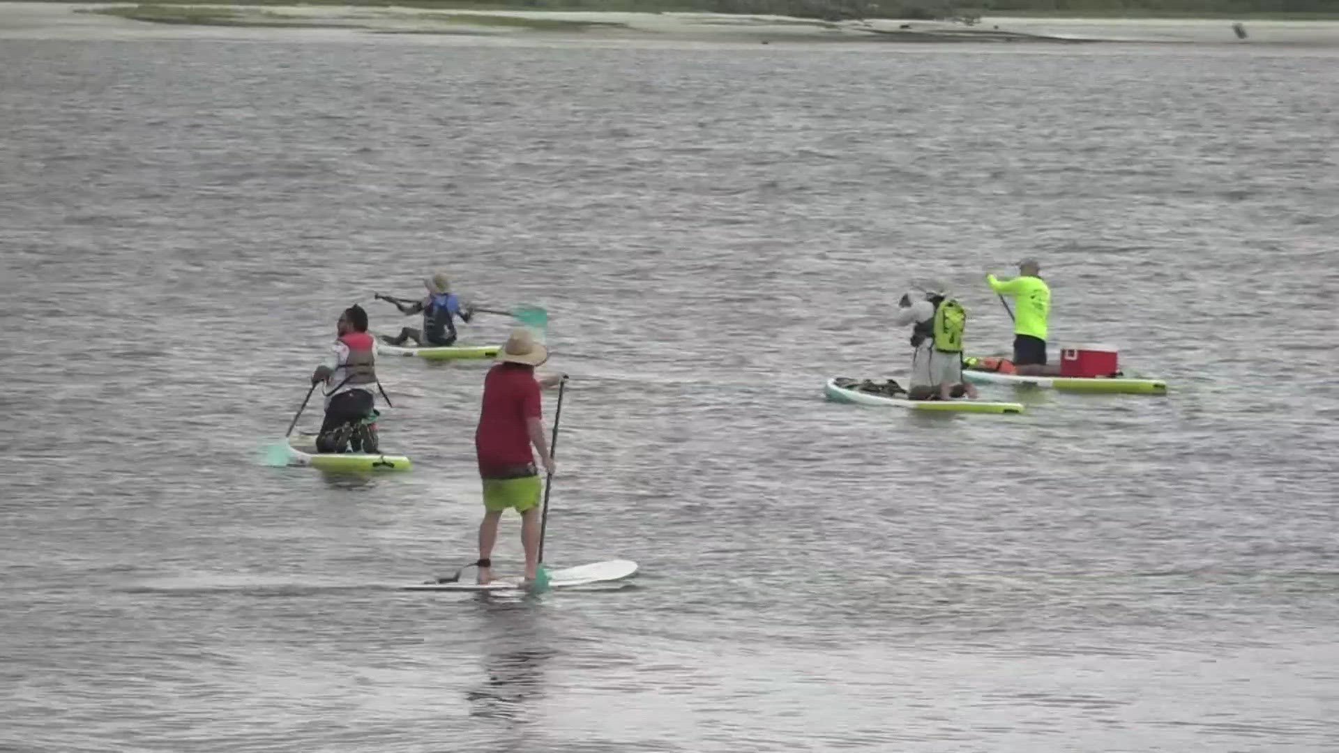 Veterans with the Wounded Warrior Project in Jacksonville, embarked on the approximate 12-mile paddleboarding adventure to the Cumberland Island National Seashore.