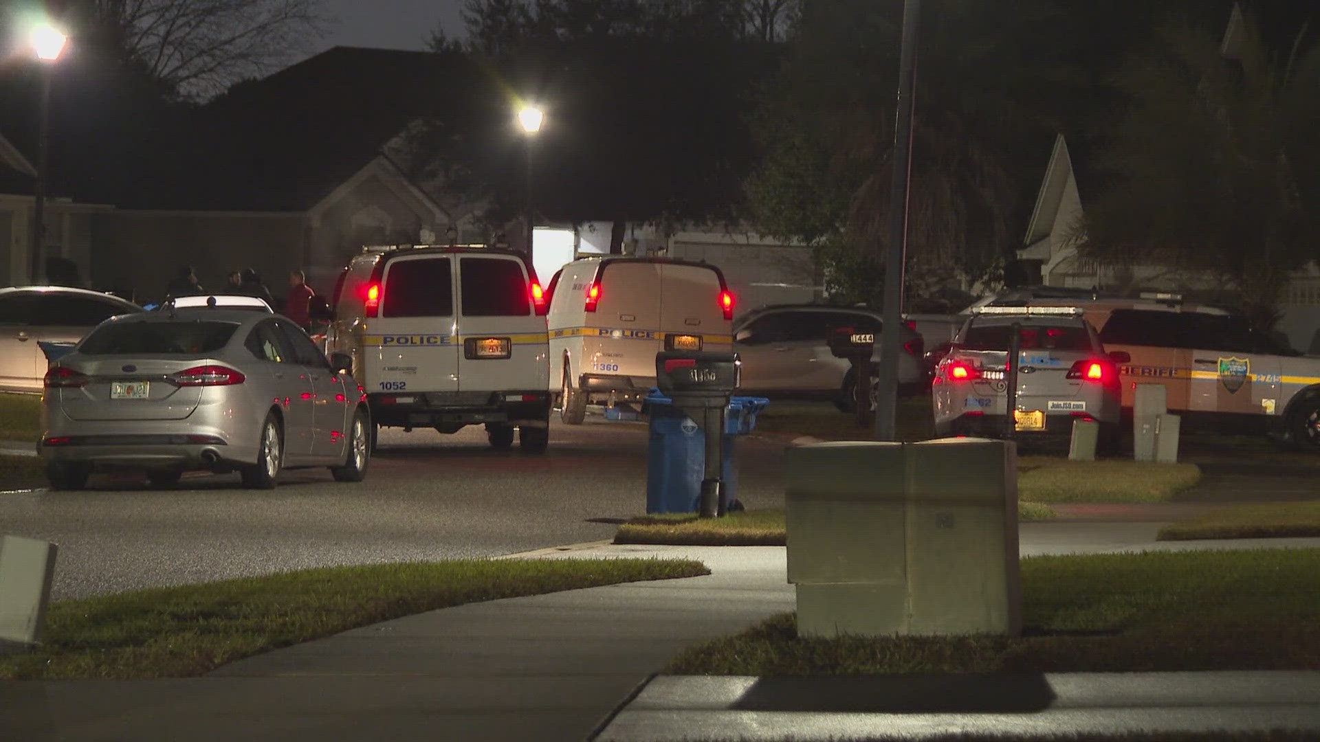 The Jacksonville Sheriff's Office says a light-colored SUV opened fire in the direction of a 4-year-old girl and two women while they sat in the driveway of a home.