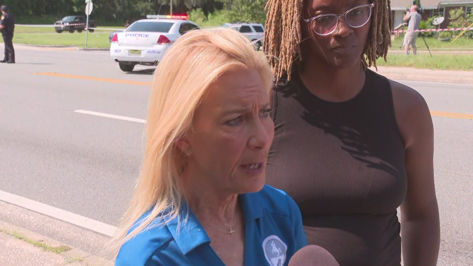 Jacksonville Mayor Donna Deegan, State Rep. Angie Nixon on was on the scene Saturday of a shooting in the Kings Road area.