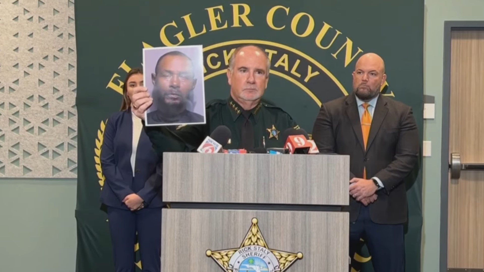 Sheriff Rick Staly says the suspect's dad, C.J. Nelson Sr., is "a threat to witnesses and to members of the [Flagler County] sheriff's office."