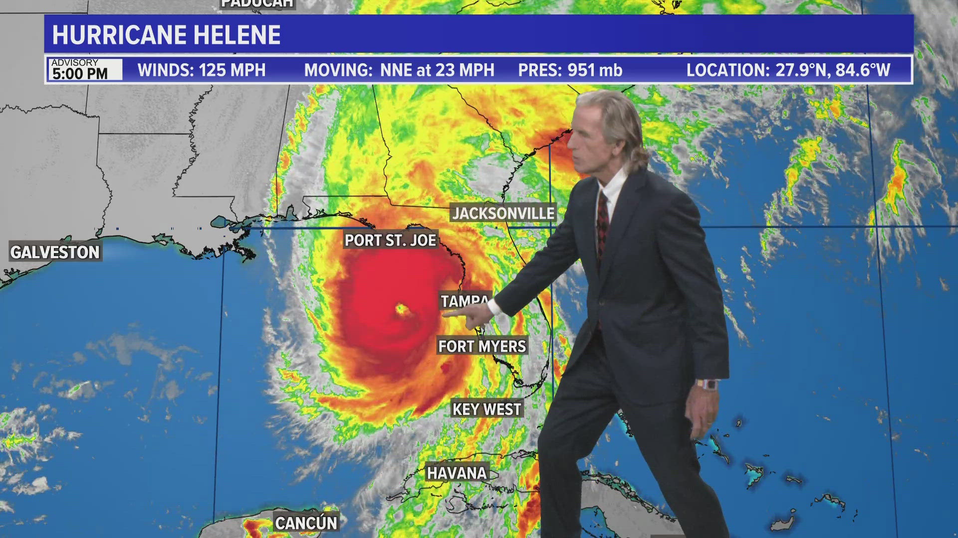 Jacksonville will be the windiest and wettest during Hurricane Helene from 7 p.m. Thursday to 1 a.m. Friday.