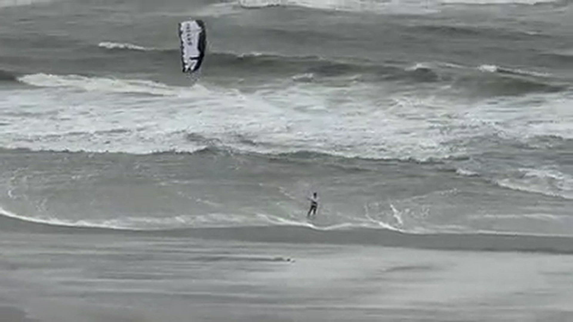 Kite surfing on Jacksonville Beach. Video courtesy Troy
Credit: Troy