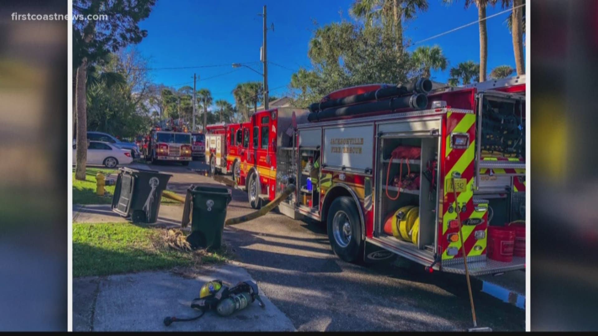 The Jacksonville Fire and Rescue Department responded to the fire in the 300 block of 9th Street just before 3 p.m.