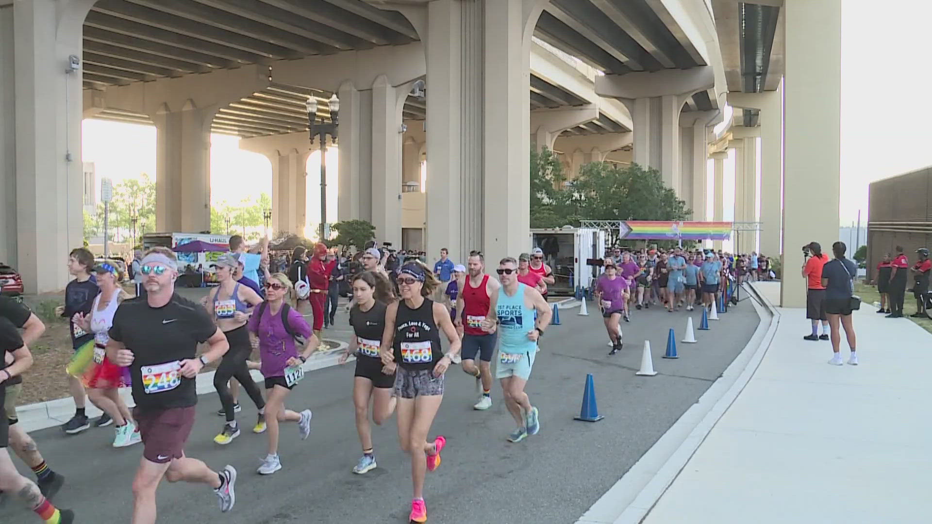 More than 1,100 runners joined the race on Sunday, according to event organizers.