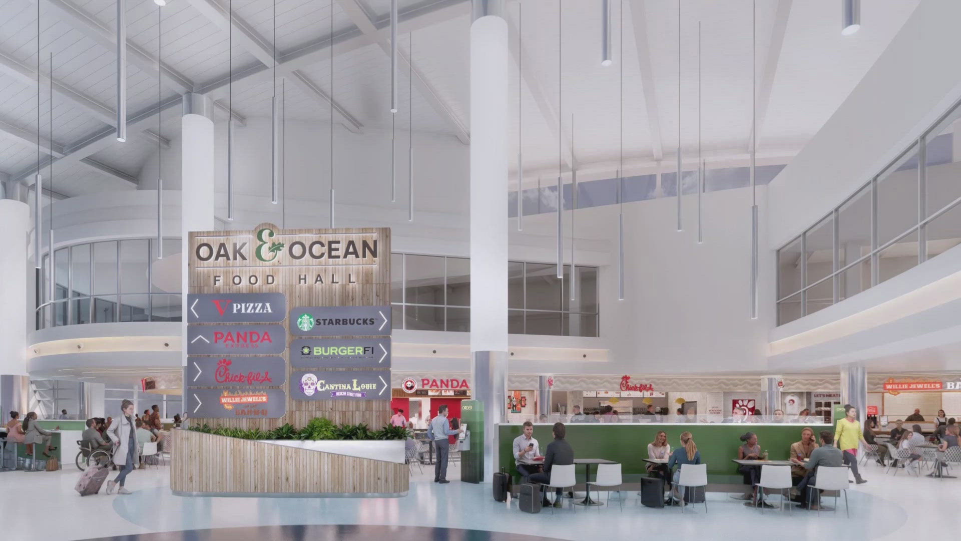 Chick-Fil-A, V Pizza, Panda Express and Willie Jewell's BBQ highlight the new dining options for Concourse B, set to open in late 2026.