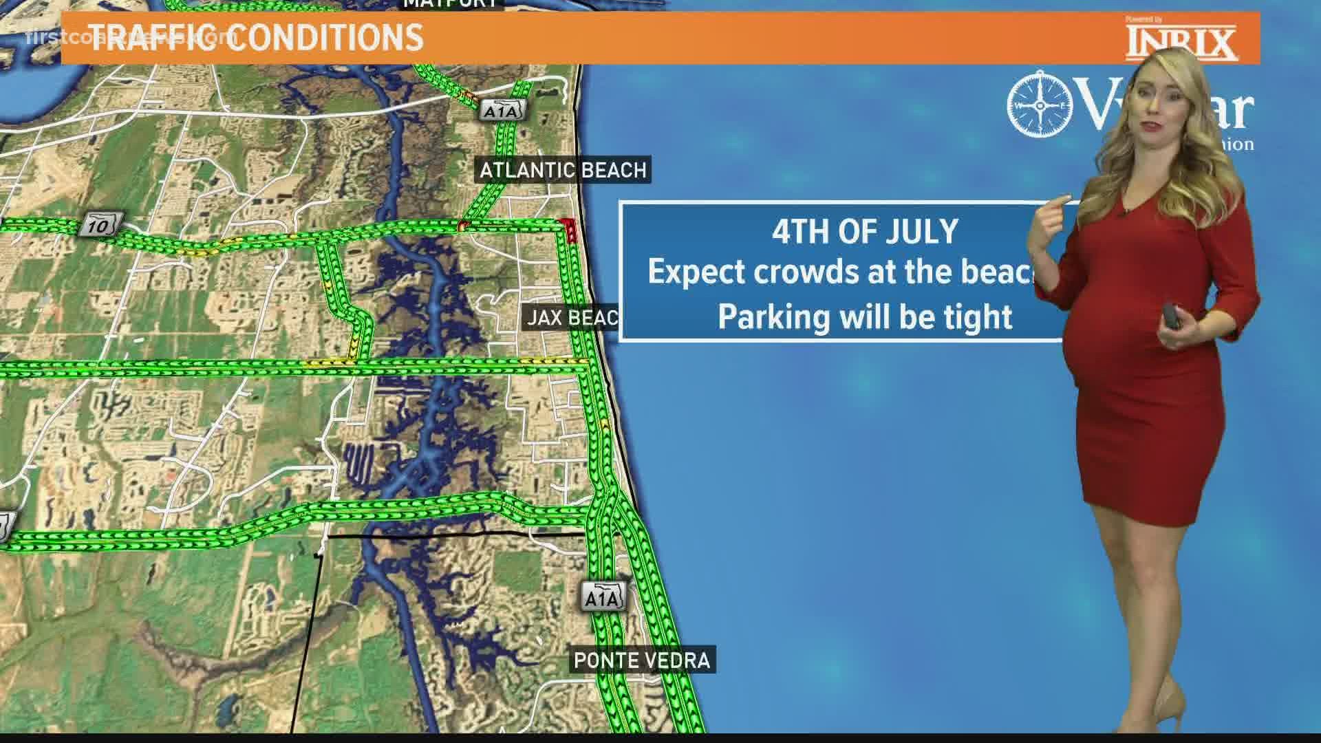 The Jacksonville Beach area is expected to be full of people this Fourth of July weekend. Katie Jeffries breaks down the expected traffic in the area.