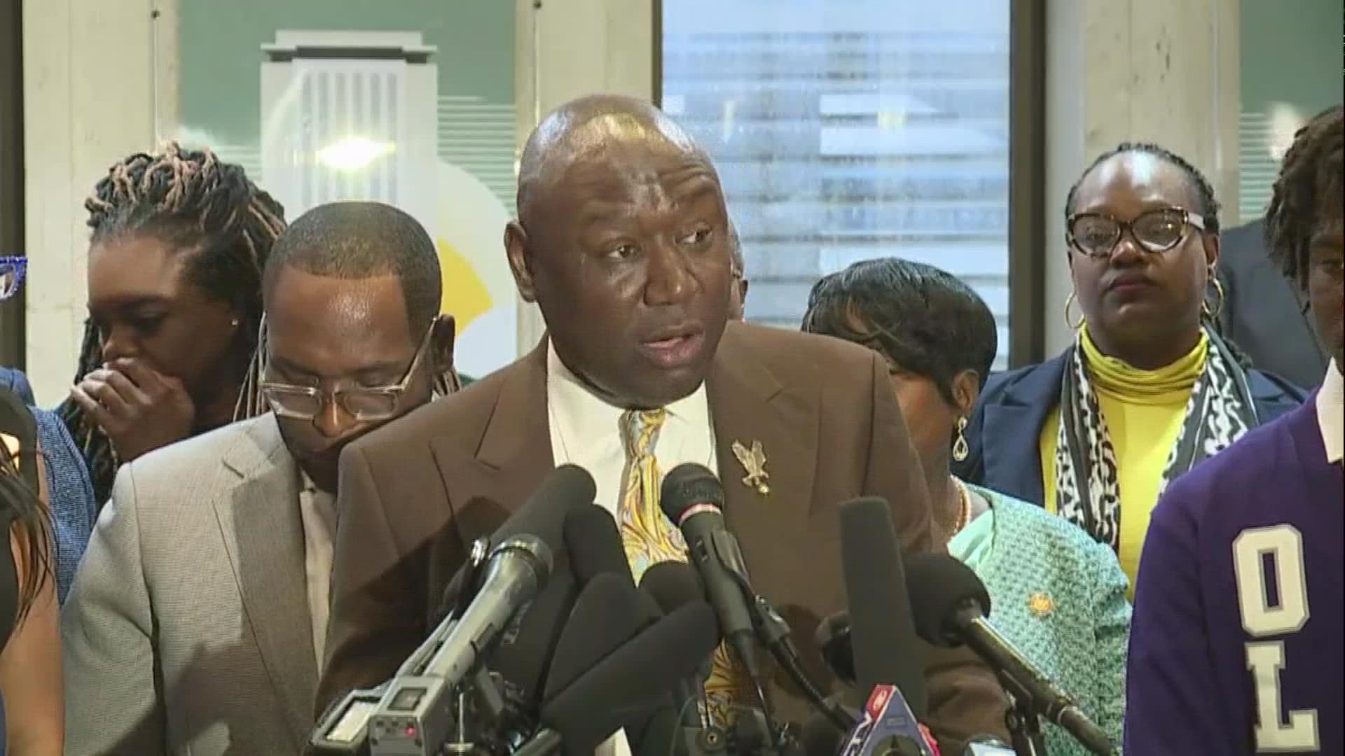 Ben Crump, elected officials and Black leaders gathered at the Fla. Capitol building Wednesday in protest of the rejection of an AP African American studies course.