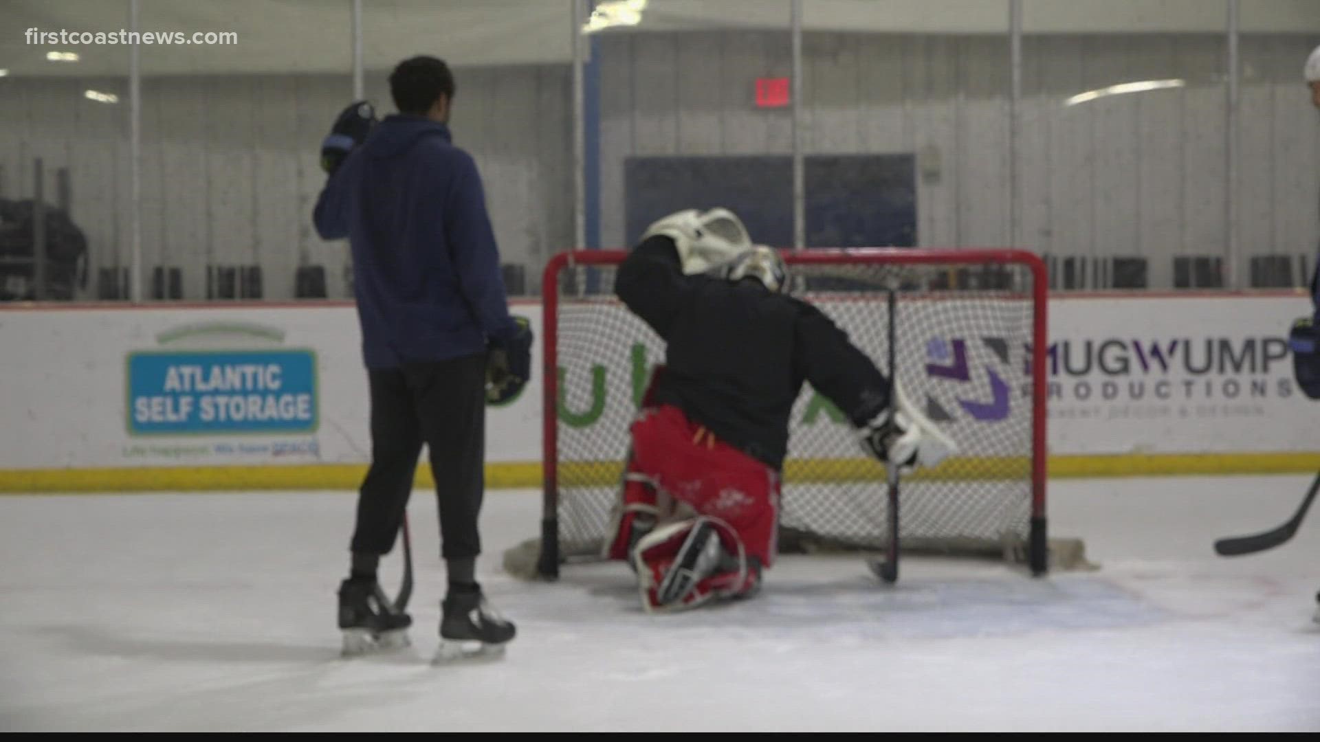 With the Jacksonville Icemen back in town for their home opener Saturday, they let us get on the ice at practice and try goal tending.