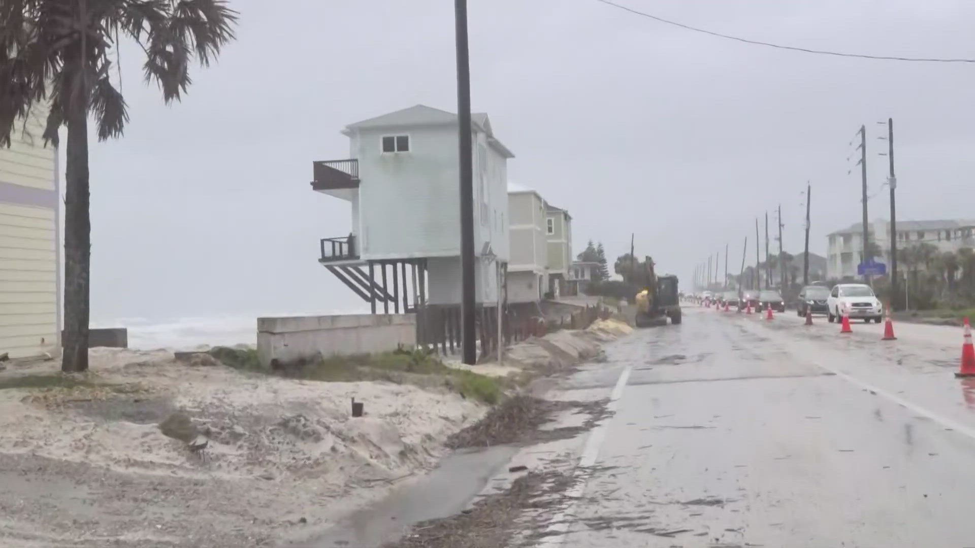 Part of the road collapsed during Hurricane Nicole and Vilano Beach residents were stuck in their homes. Flooding is now impacting the area again.