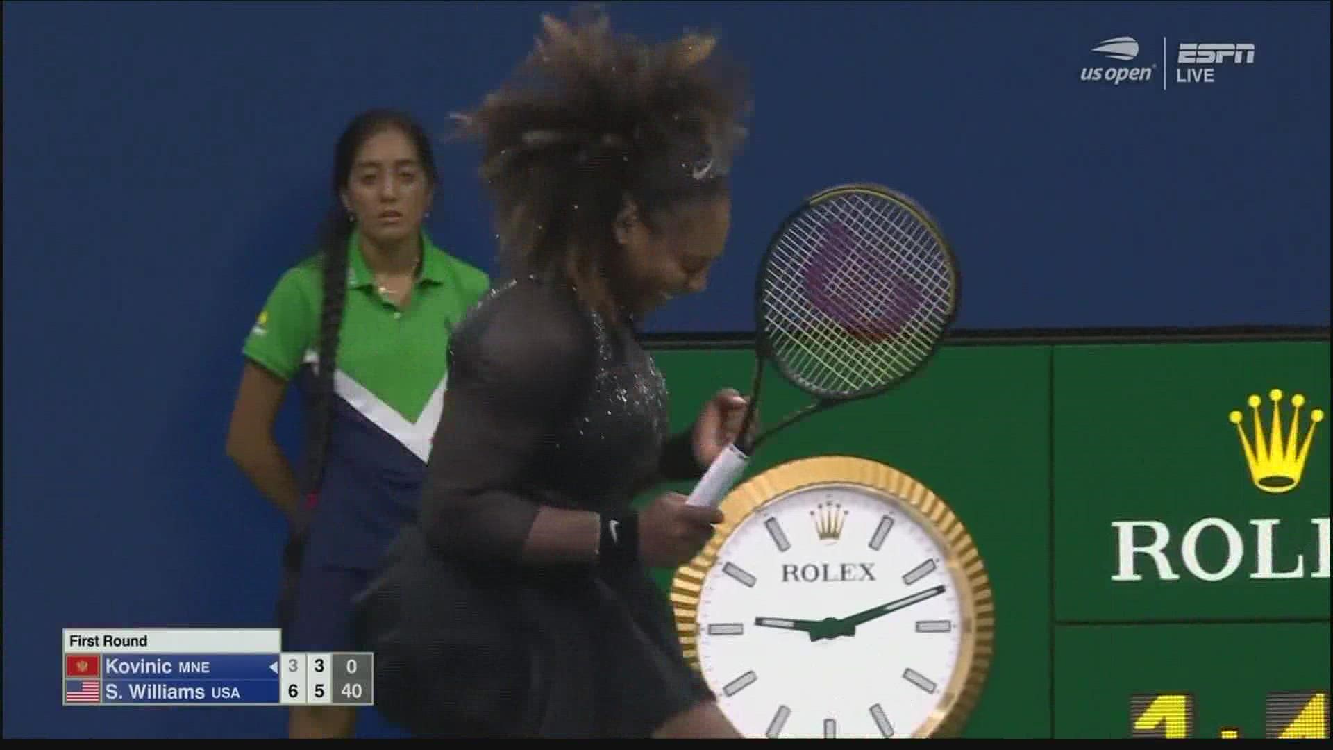 Serena Williams in action at the US Open tennis tournament firstcoastnews