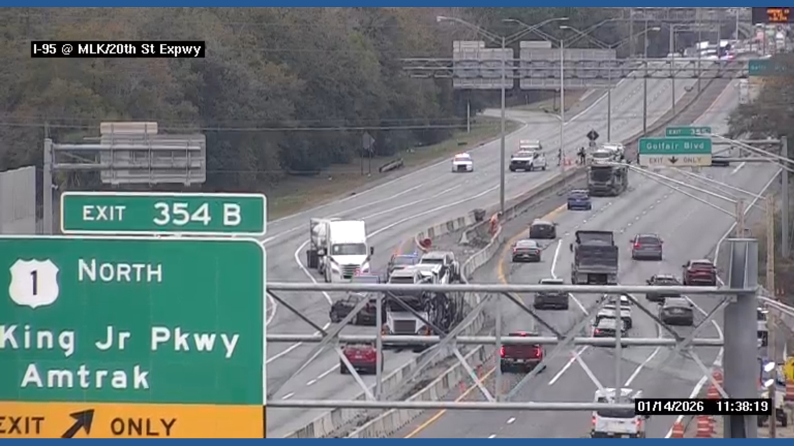 Traffic Alert: One lane closed after crash on I-95 South near MLK