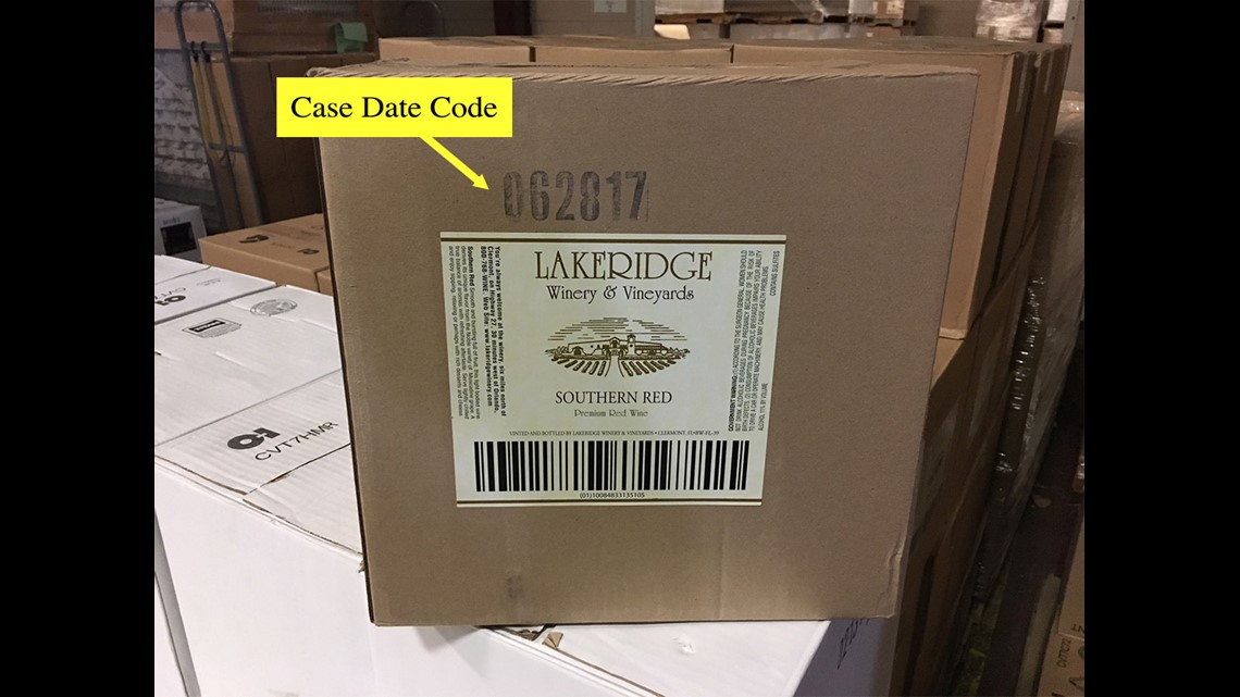 RECALL Glass may be in bottles of wine from local distillery