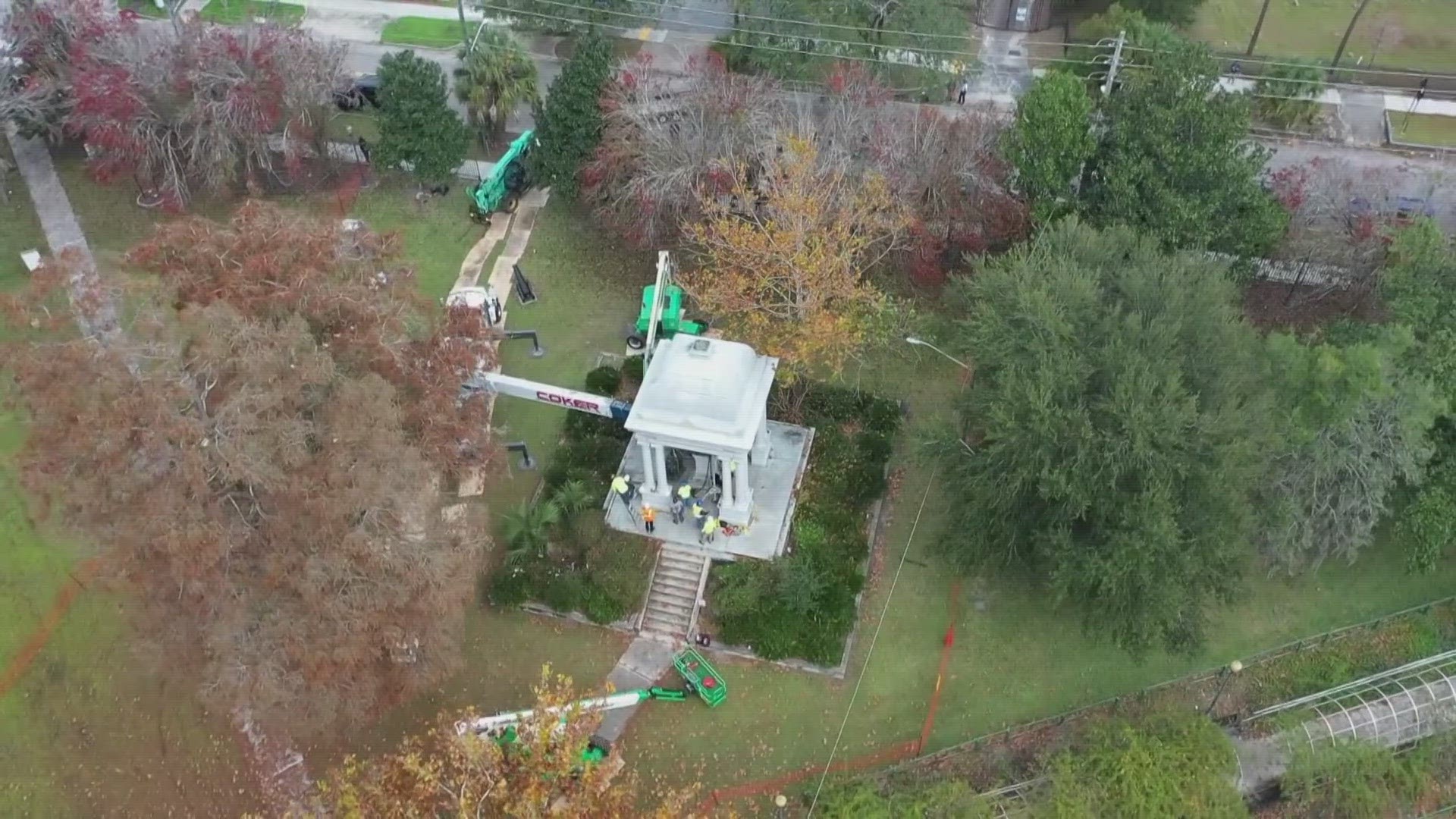 With the monument taken down, questions remain over the mayor's authority to remove it.