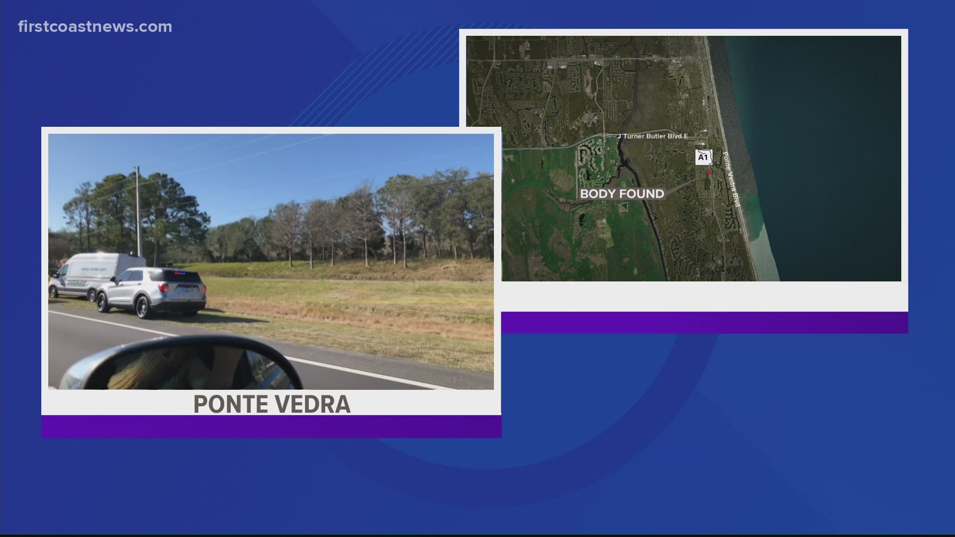 Police investigating the death of a person found beside Florida A1A in Ponte Vedra Beach