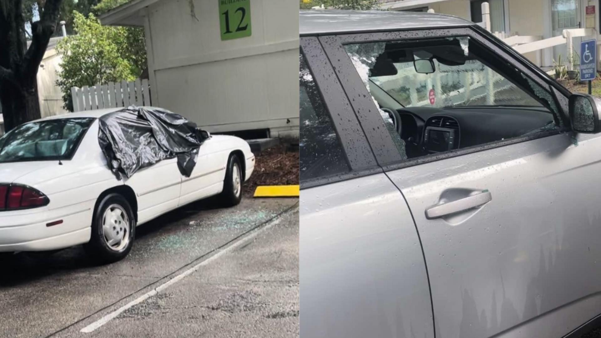 Police listed 56 people affected by the incident, with most victims reporting damaged car windows; one resident had two Amazon tablets and a gaming system stolen.