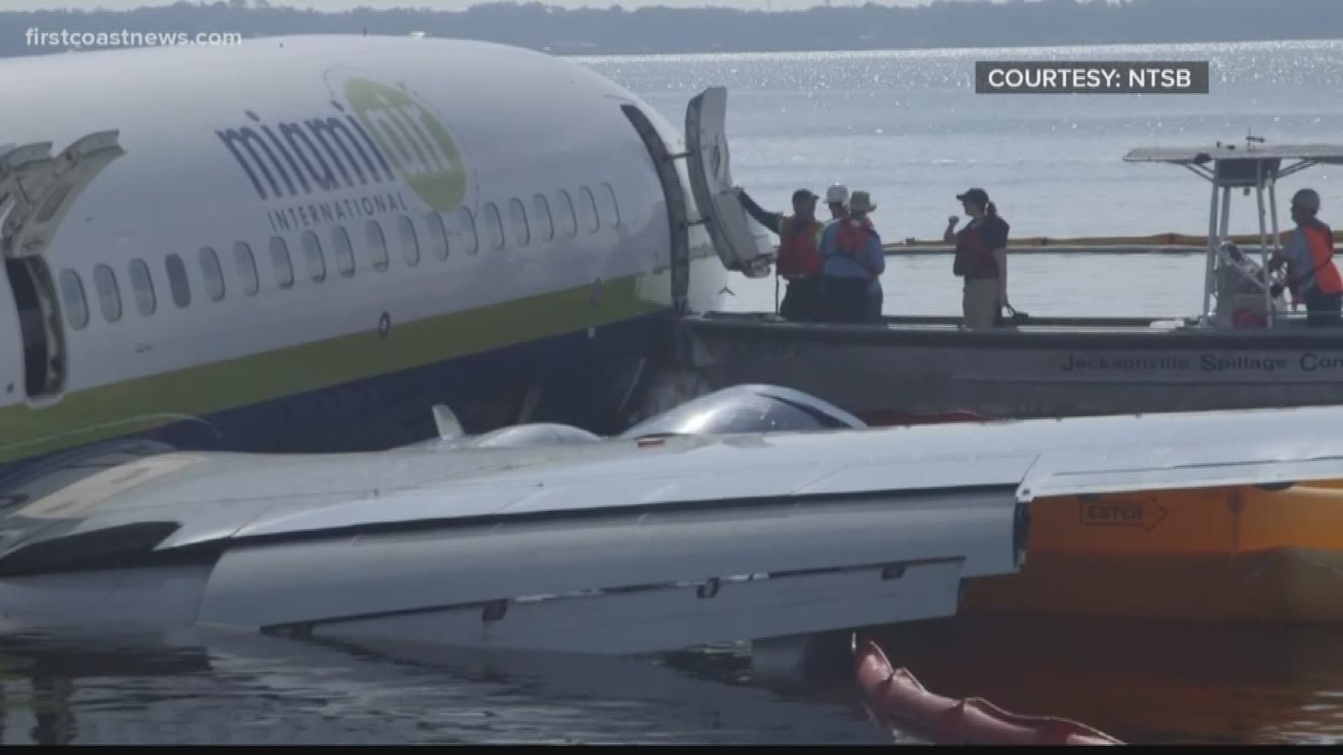 The suit was filed by a passenger who was injured. In it, he claims the plane was flying too high and moving too fast when it came in for a landing at NAS Jacksonville before sliding into the St. Johns River.