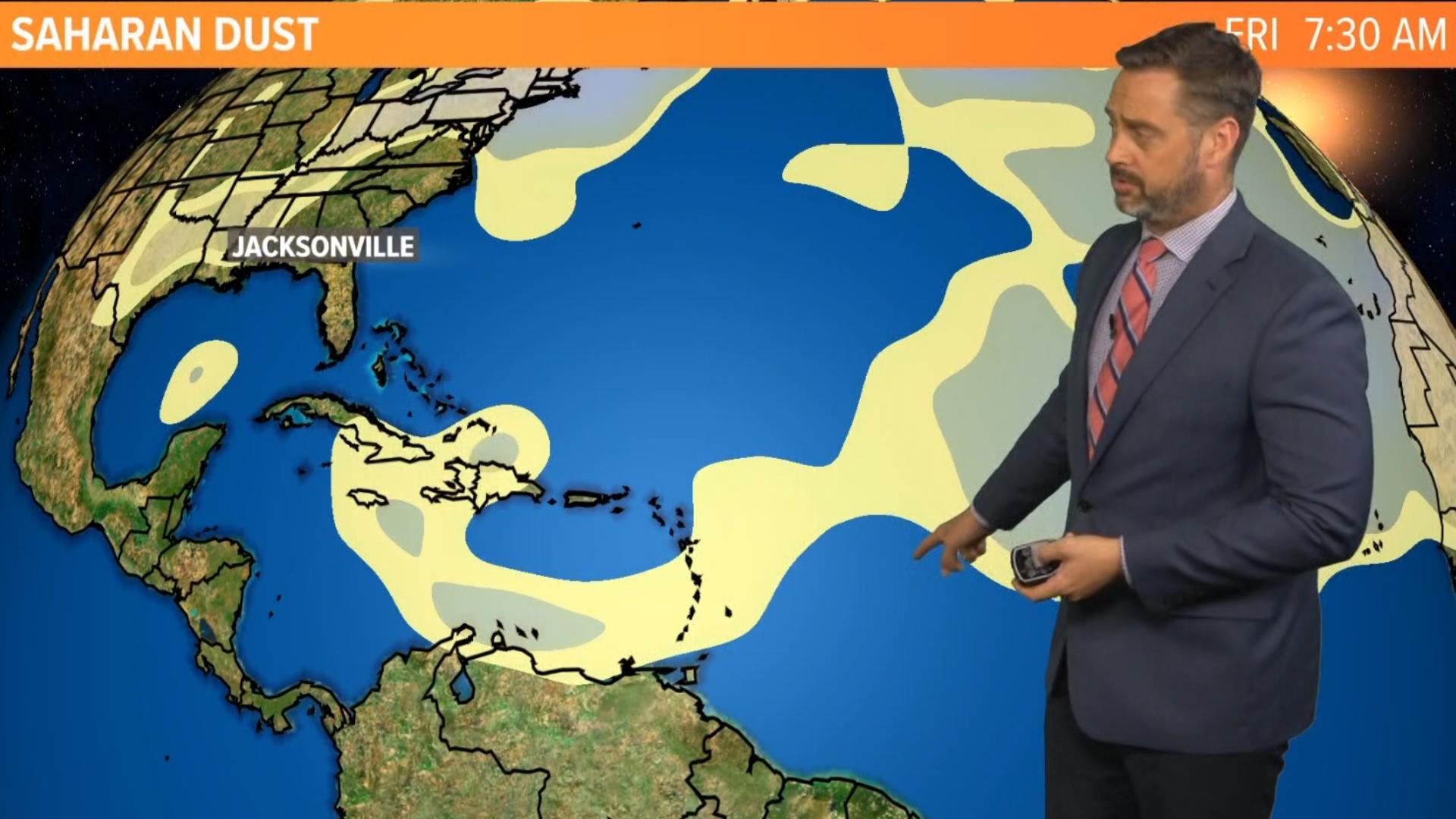 Saharan dust could possibly reach parts of Florida later this week, thus somewhat mitigating the development of hurricanes off the coast of Africa.